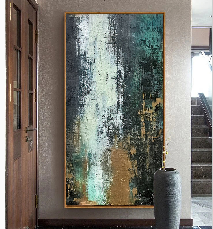 Green Texture Painting Minimalist Plaster Art Earth Texture Home Decor Minimalist Wall Decor Minimalist Texture Art Porch Wall Decor