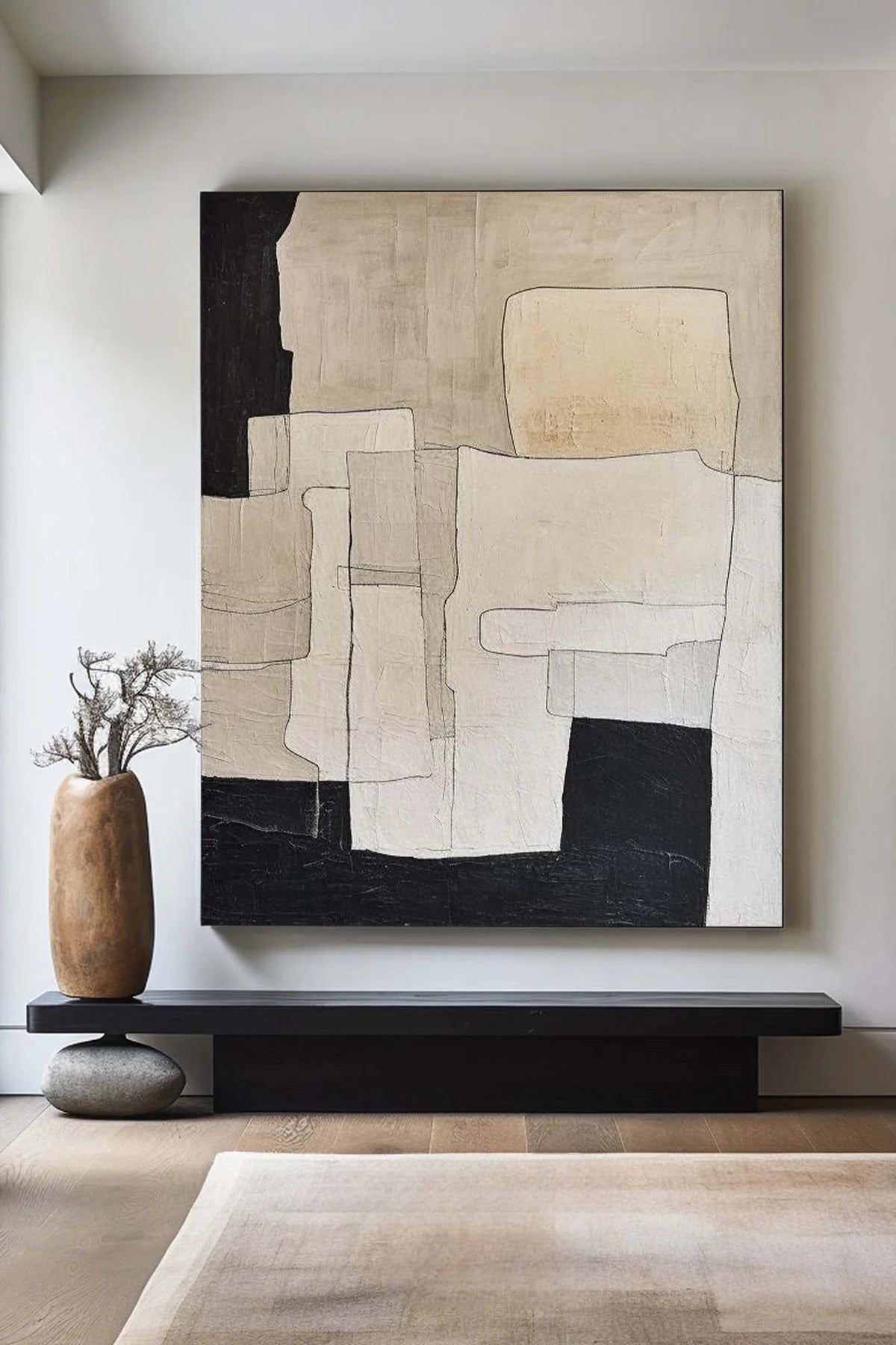 Large Beige Abstract Painting Beige Painting Texture Painting Brown Minimalist Painting Minimalist Art Beige Wall Art Mid Century Modern Art