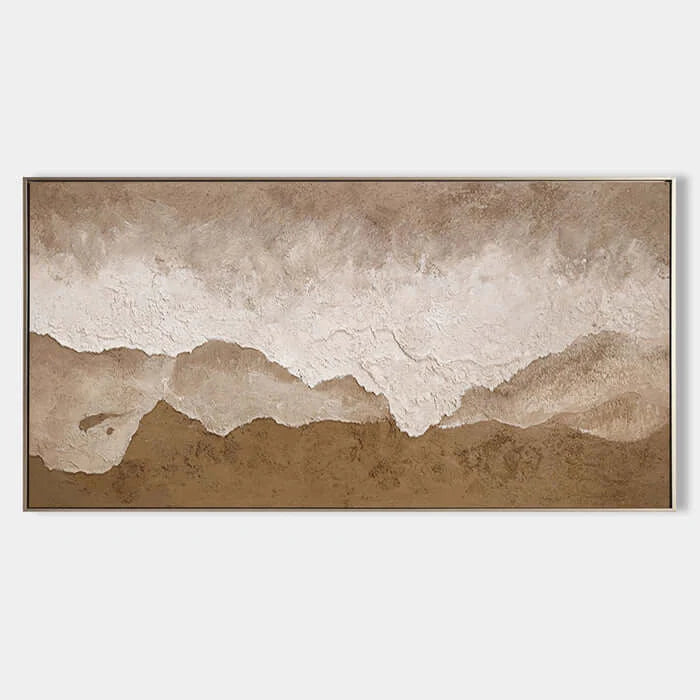 Beige Texture Painting Minimalist 3D Oil Wall Art On Canvas Earth Texture Home Decor Minimalist Wall Decor Minimalist Texture Art Porch Plaster Wall Decor