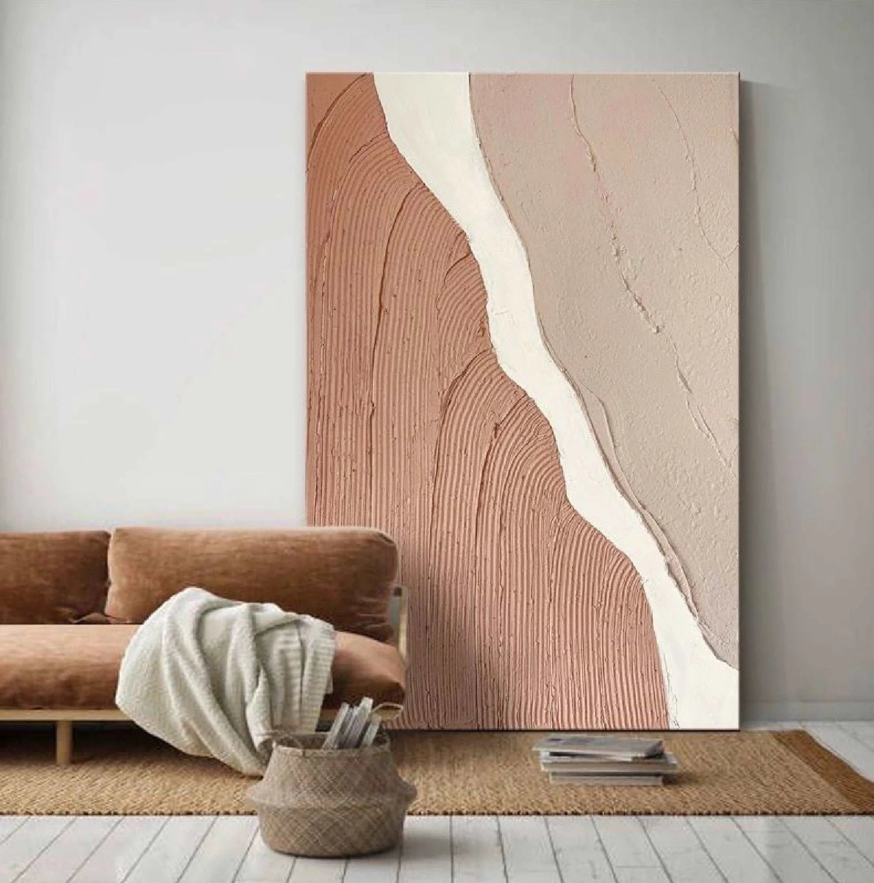 Large Beige Abstract Painting Beige Painting Texture Painting Brown Minimalist Painting Minimalist Art Beige Wall Art Mid Century Modern Art