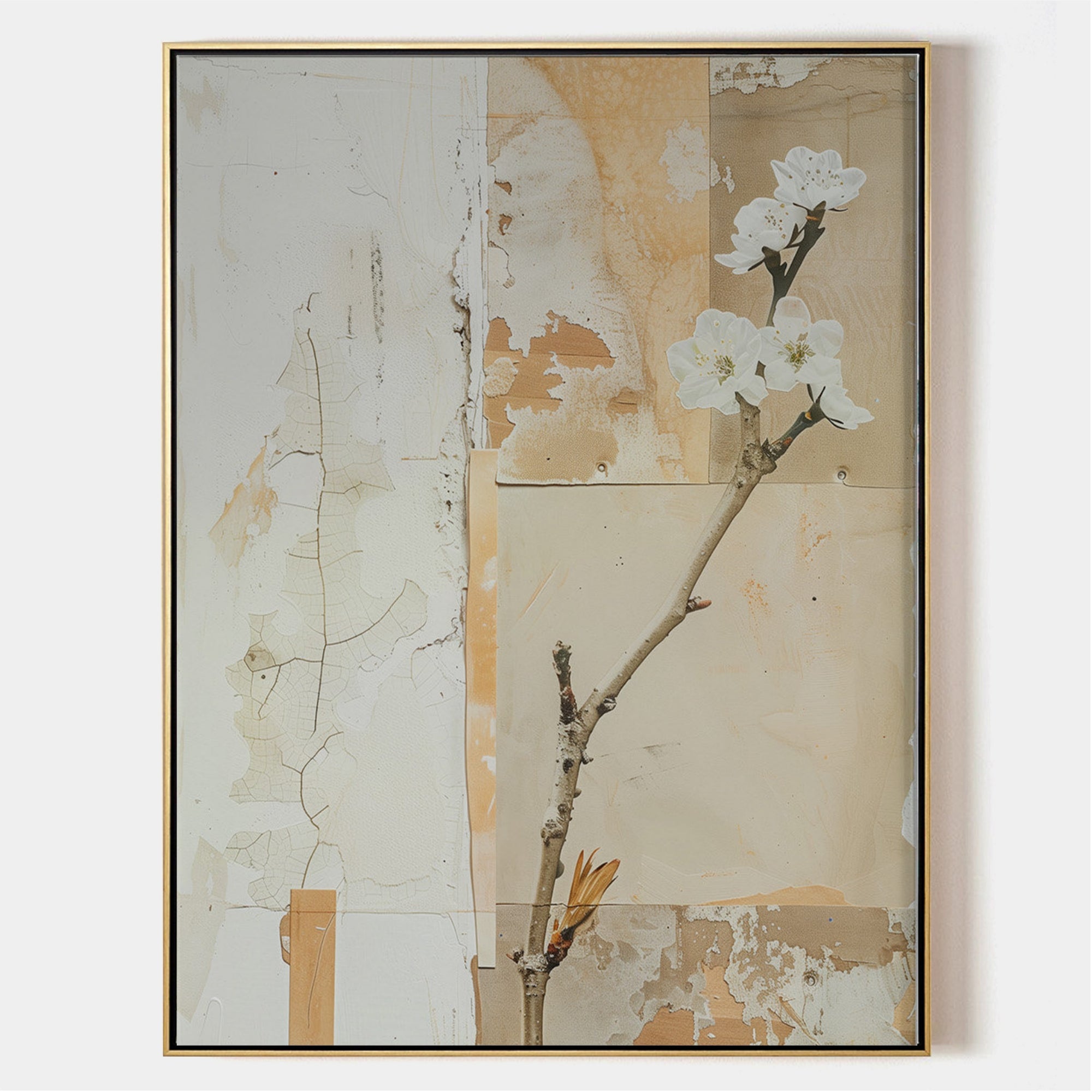 Wabi-sabi Art Brown Minimalist Plaster Art Beige Abstract Texture Painting Brown Wall Decor Plaster Texture Wall Art Minimalist Art Brown 3D Oil  Plaster Wall Art On Canvas