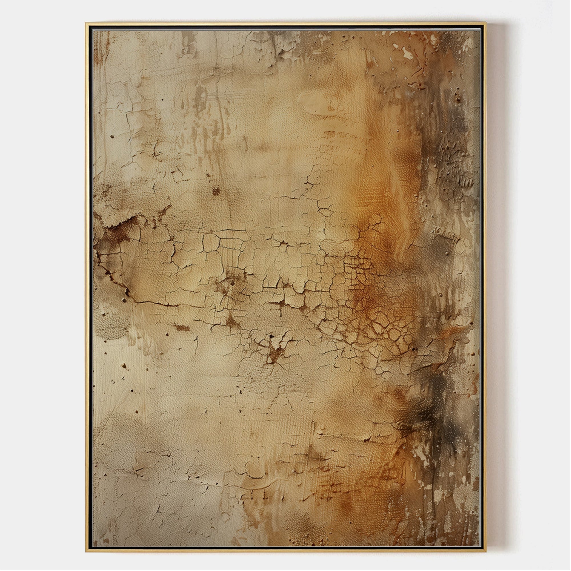 Wabi-sabi Art Brown Minimalist Plaster Art Black Abstract Texture Painting Brown Wall Decor Plaster Texture Wall Art Minimalist Art Brown 3D Oil  Plaster Wall Art On Canvas