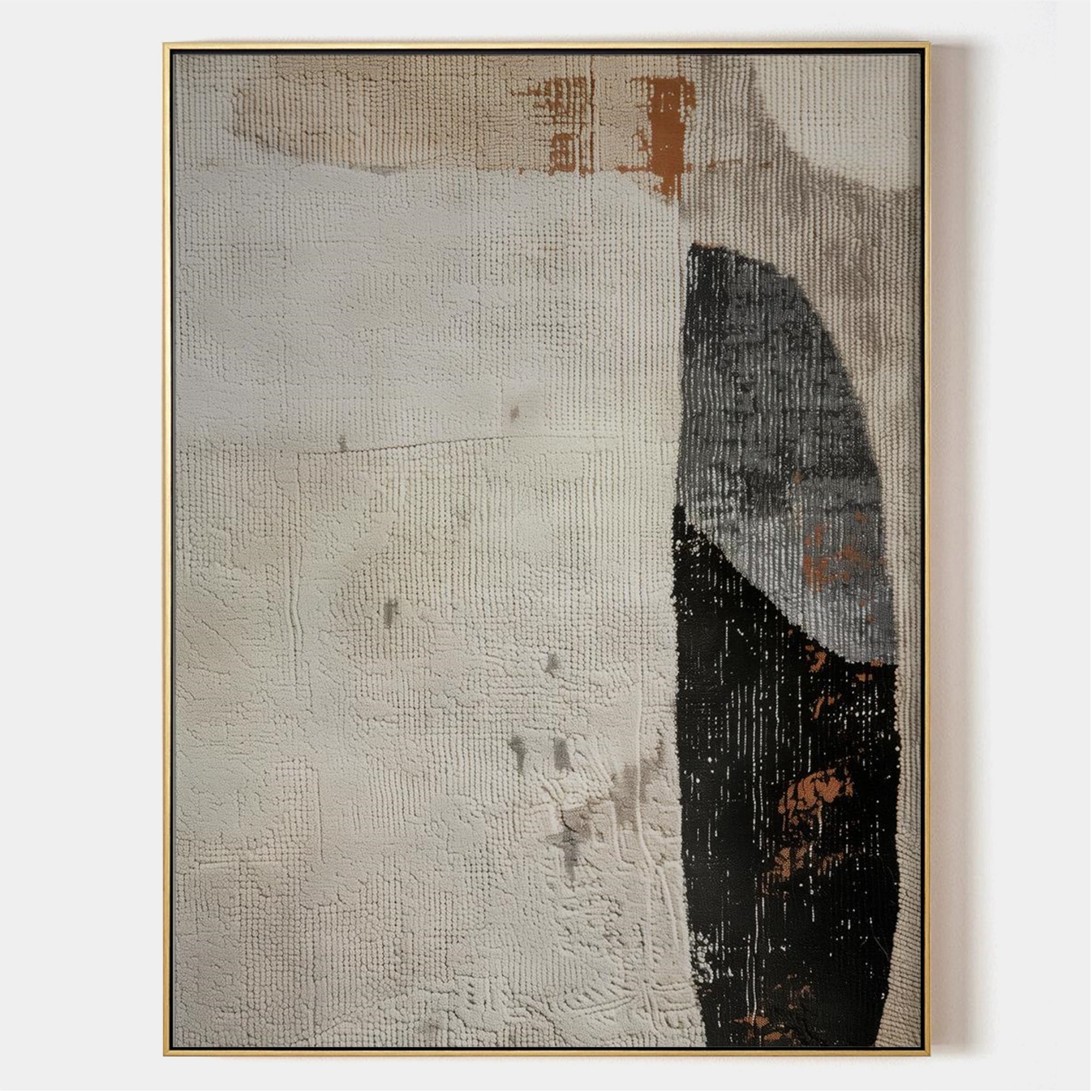 Wabi-sabi Art Brown Minimalist Plaster Art Beige Abstract Texture Painting Brown Wall Decor Plaster Texture Wall Art Minimalist Art Brown 3D Oil  Plaster Wall Art On Canvas