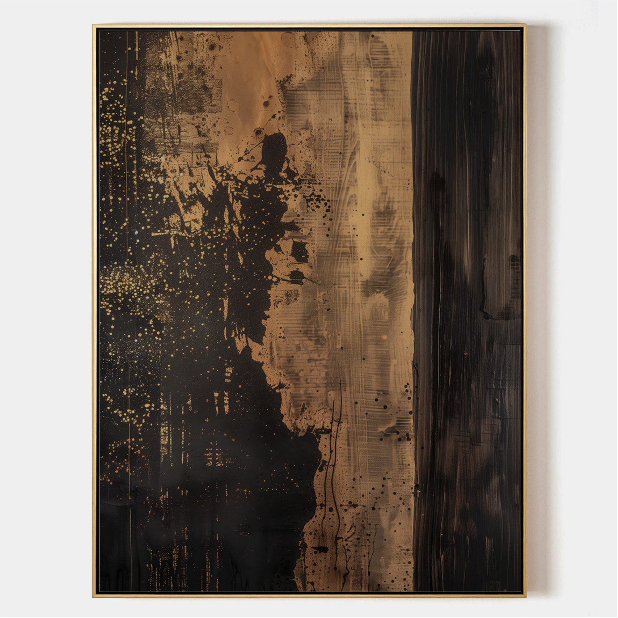 Wabi-sabi Art Brown Minimalist Plaster Art Beige Abstract Texture Painting Brown Wall Decor Plaster Texture Wall Art Minimalist Art Brown 3D Oil  Plaster Wall Art On Canvas