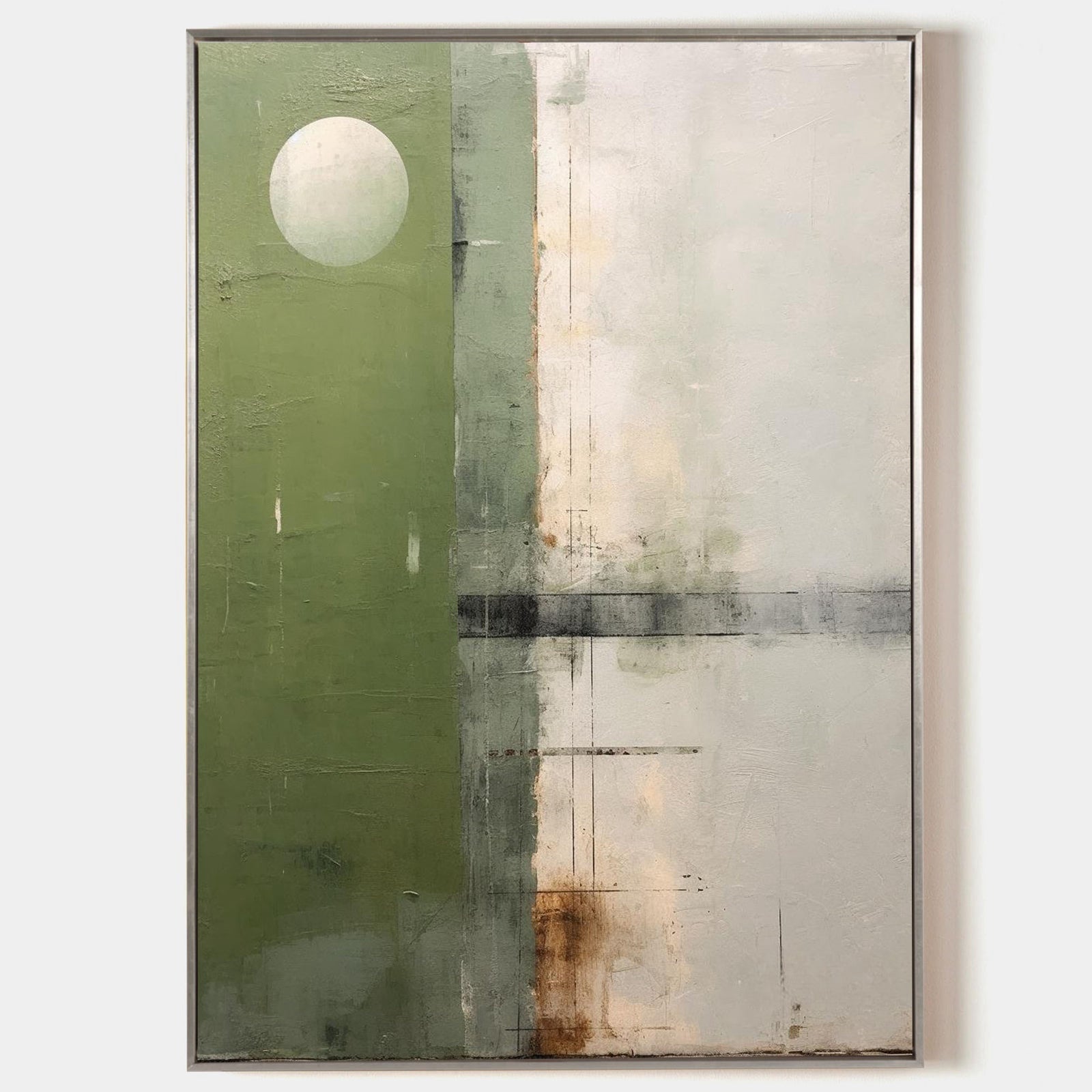 Large Green Abstract Painting Green Painting Texture Painting Green Minimalist Painting Minimalist Art Green Wall Art Mid Century Modern Art