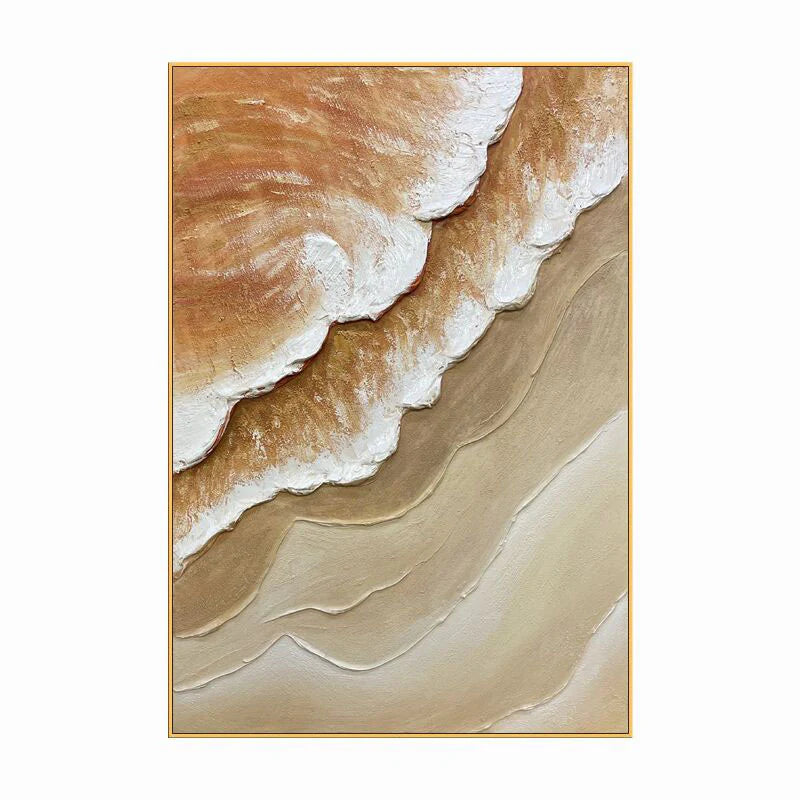 Extra Large Wall Art  Abstract Art Orange Painting White Painting minimalist Plaster Painting modern Textured Sea & Beach Painting 3D Oil  Wall Art On Canvas