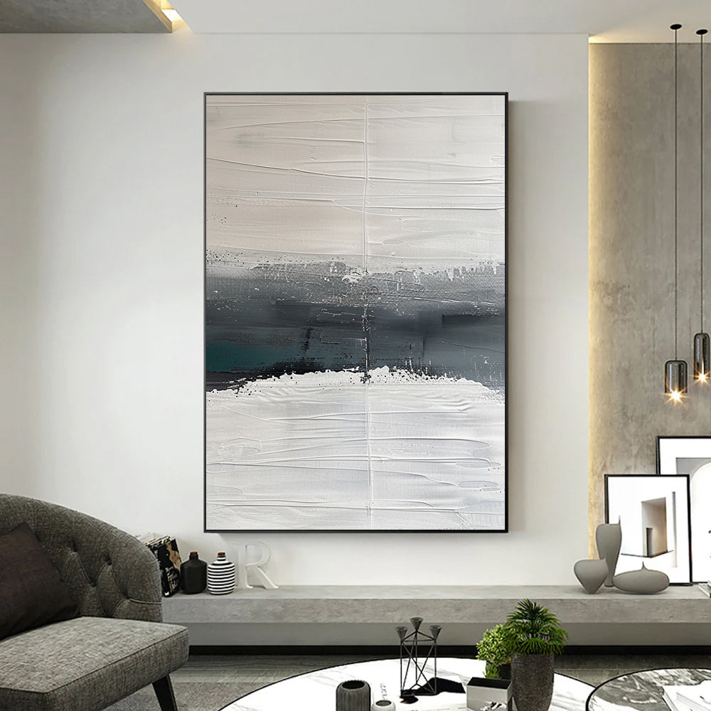 Extra Large Abstract Wall Art beige and Black Painting Abstract Painting neutral Wall Art minimalist Art 