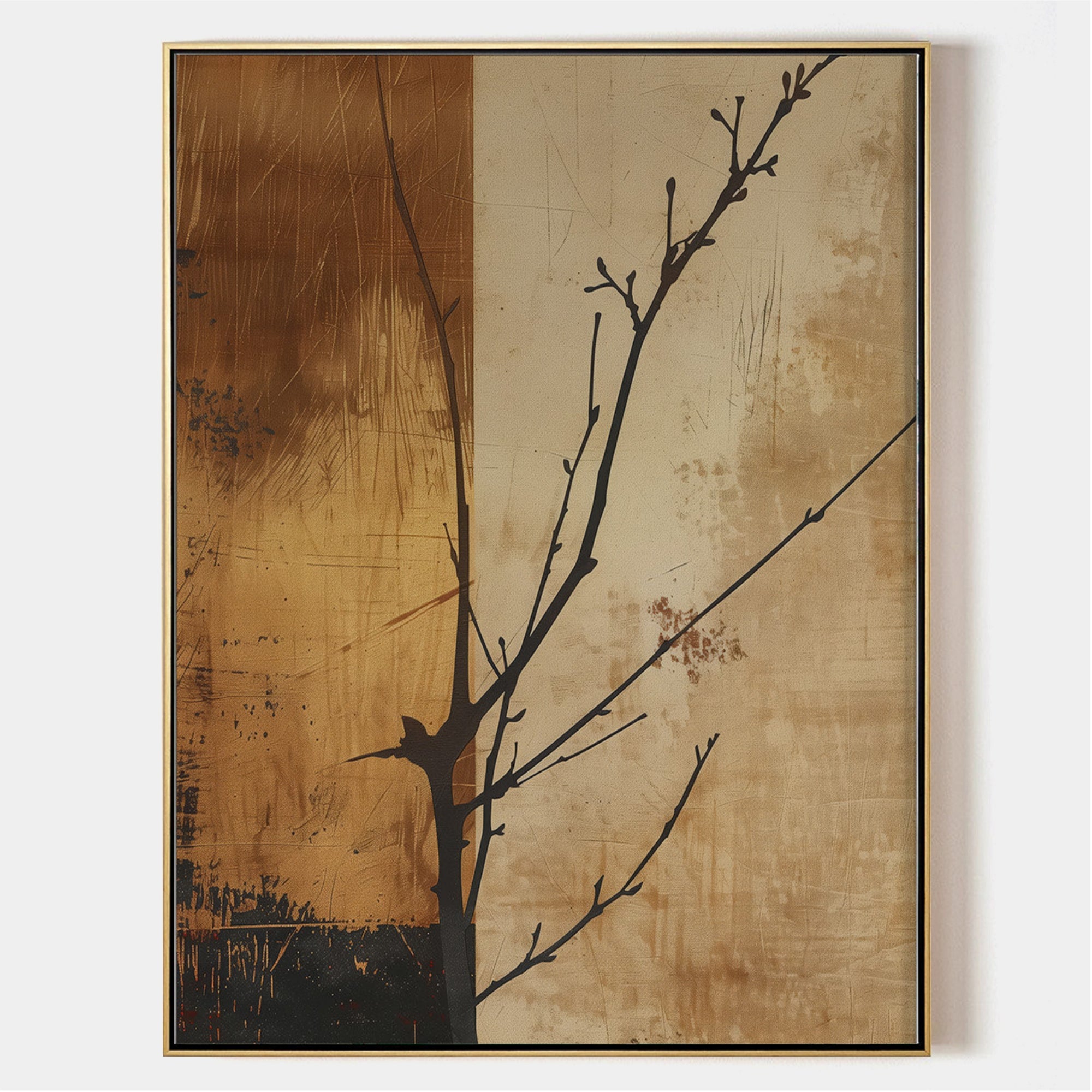 Wabi-sabi Art Brown Minimalist Plaster Art Black Abstract Texture Painting Beige Wall Decor Plaster Texture Wall Art Minimalist Art Brown 3D Oil  Plaster Wall Art On Canvas