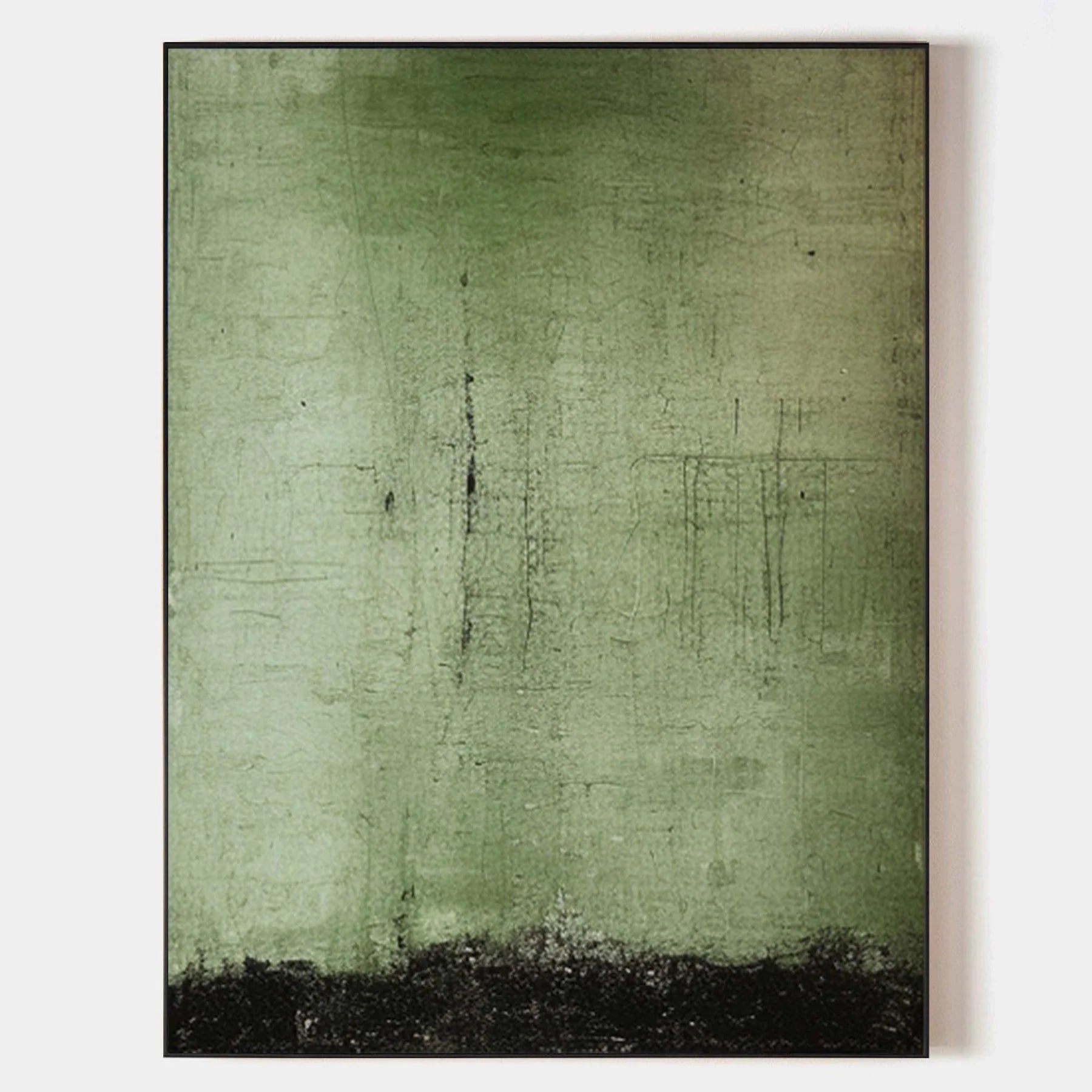 Large Green Abstract Painting Green Painting Texture Painting GreenMinimalist Painting Minimalist Art Green Wall Art Mid Century Modern Art