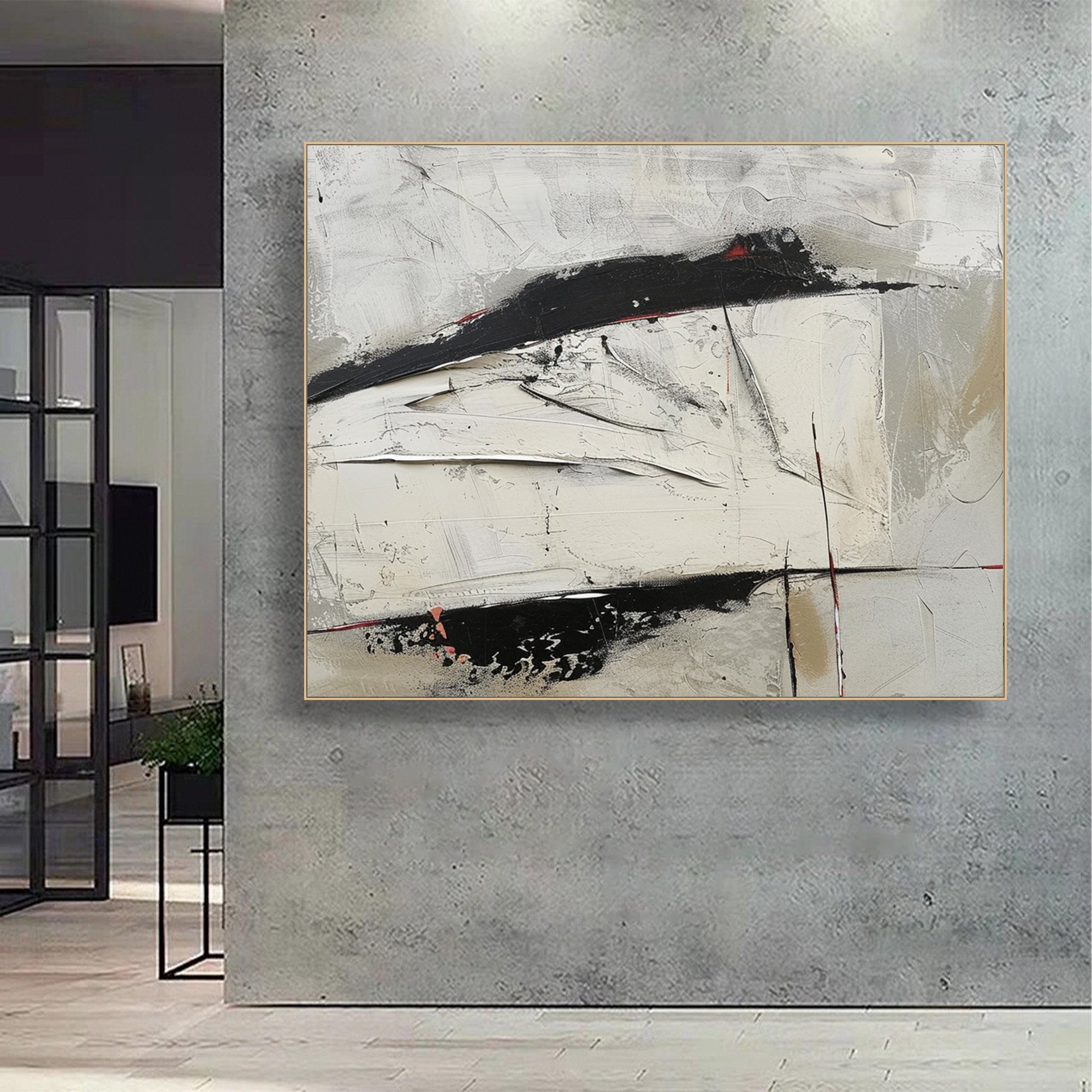 Wabi Sabi Wall Art Brown Abstract Wall Art Grey Taupe Minimalist Painting on Canvas Large Brown Minimalist Wall Art Neutral Wall Decor