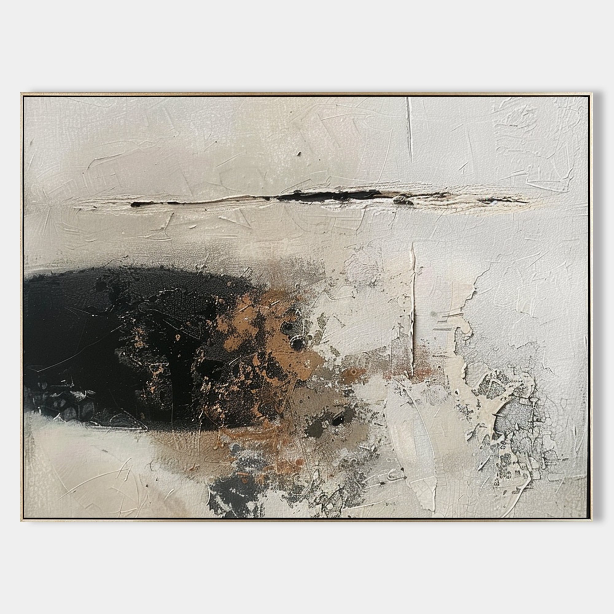 Wabi Sabi Wall Art Brown Abstract Wall Art Grey Taupe Minimalist Painting on Canvas Large Brown Minimalist Wall Art Neutral Wall Decor