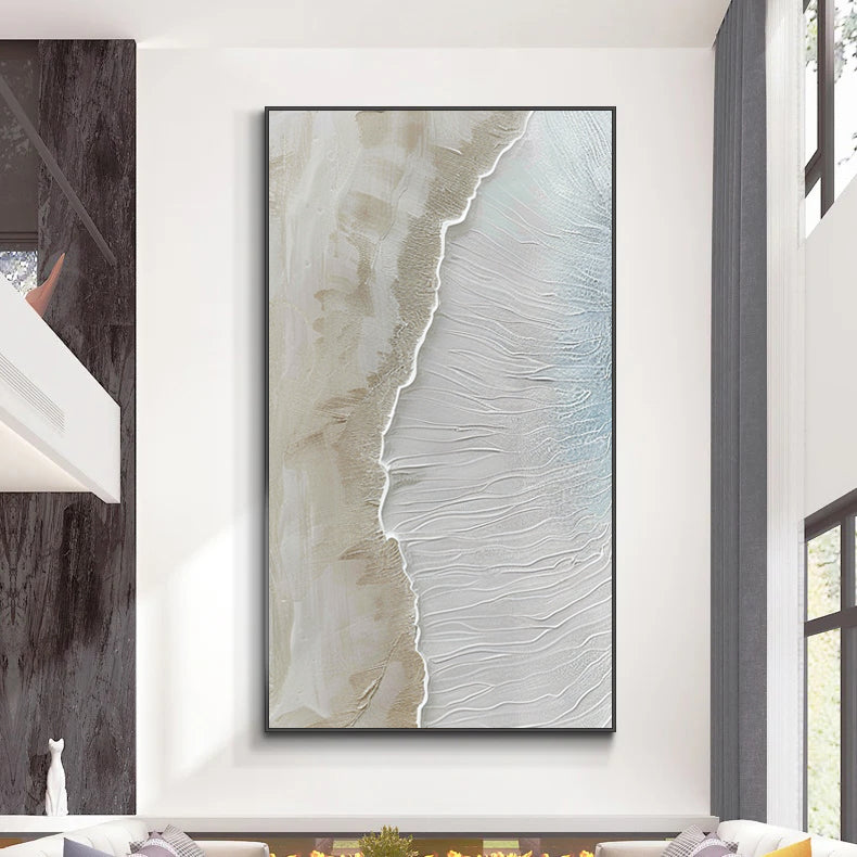 Beige  Texture Painting Minimalist Plaster Art Earth Texture Home Decor Minimalist Wall Decor Minimalist Texture Art Porch Wall Decor