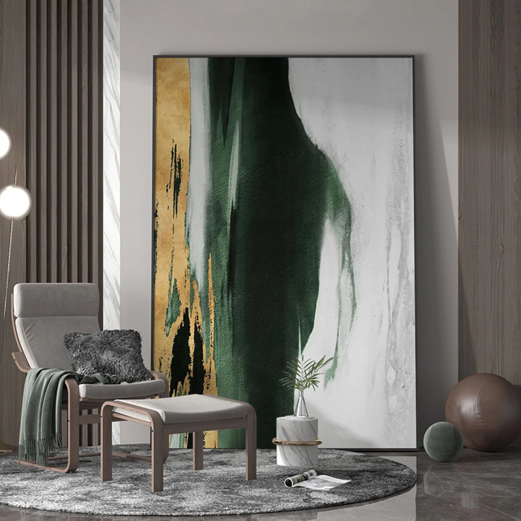 Large Green Abstract Painting Green Painting Texture Painting GreenMinimalist Painting Minimalist Art Green Wall Art Mid Century Modern Art