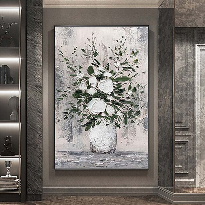 Large Abstract Painting White Painting 3D Texture Painting On Canvas Minimalist Painting Minimalist Art White Wall Art  3D Oil  Wall Art On Canvas