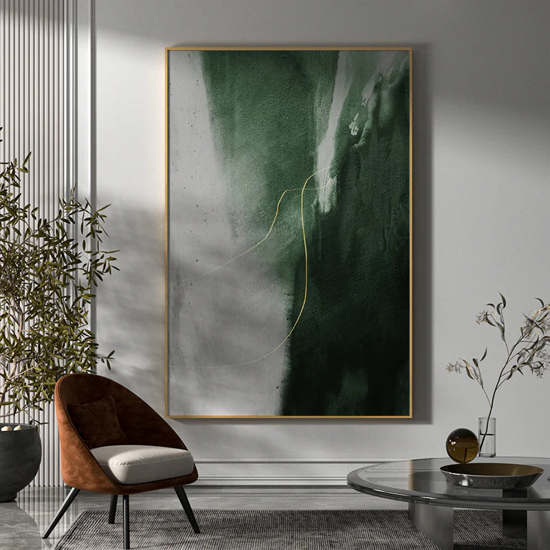 Large Green Abstract Painting Green Painting Texture Painting GreenMinimalist Painting Minimalist Art Green Wall Art Mid Century Modern Art