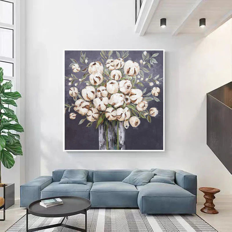 Large Abstract Painting White Painting 3D Texture Painting On Canvas Minimalist Painting Minimalist Art Colorful Wall Art  3D Oil  Wall Art On Canvas