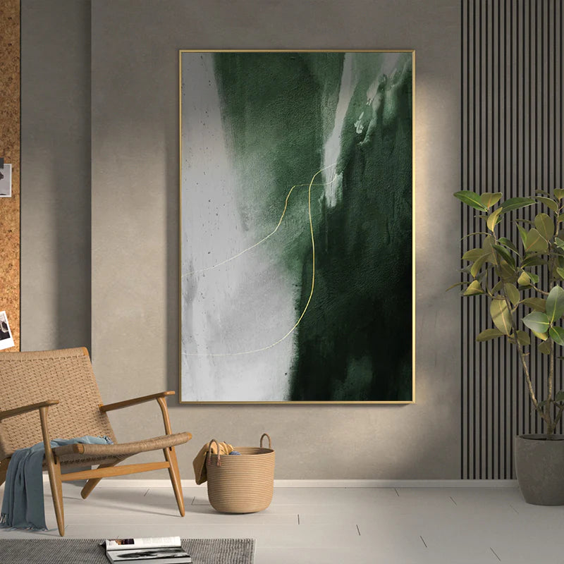 Large Green Abstract Painting Green Painting Texture Painting GreenMinimalist Painting Minimalist Art Green Wall Art Mid Century Modern Art