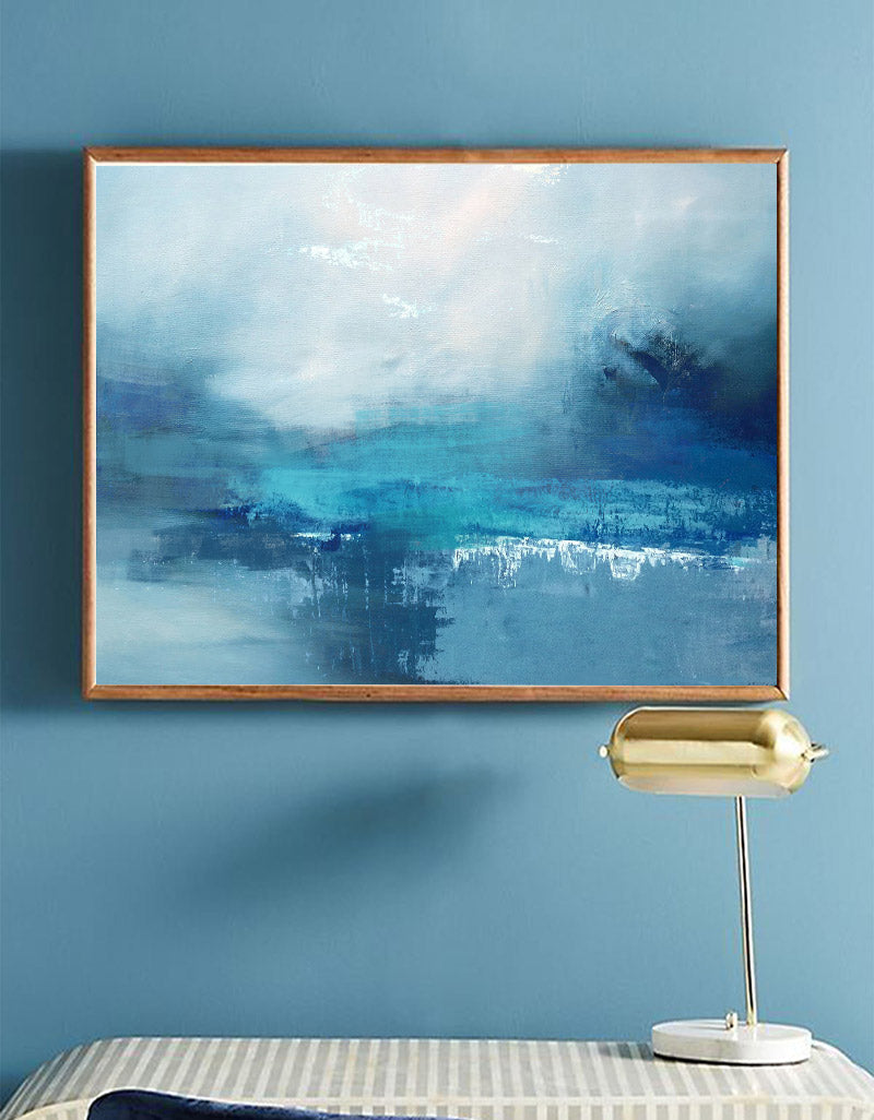 Blue Texture Painting Minimalist 3D Oil Plaster Wall Art On Canvas Earth Texture Home Decor Minimalist Wall Decor Minimalist Texture Art Porch Wall Decor