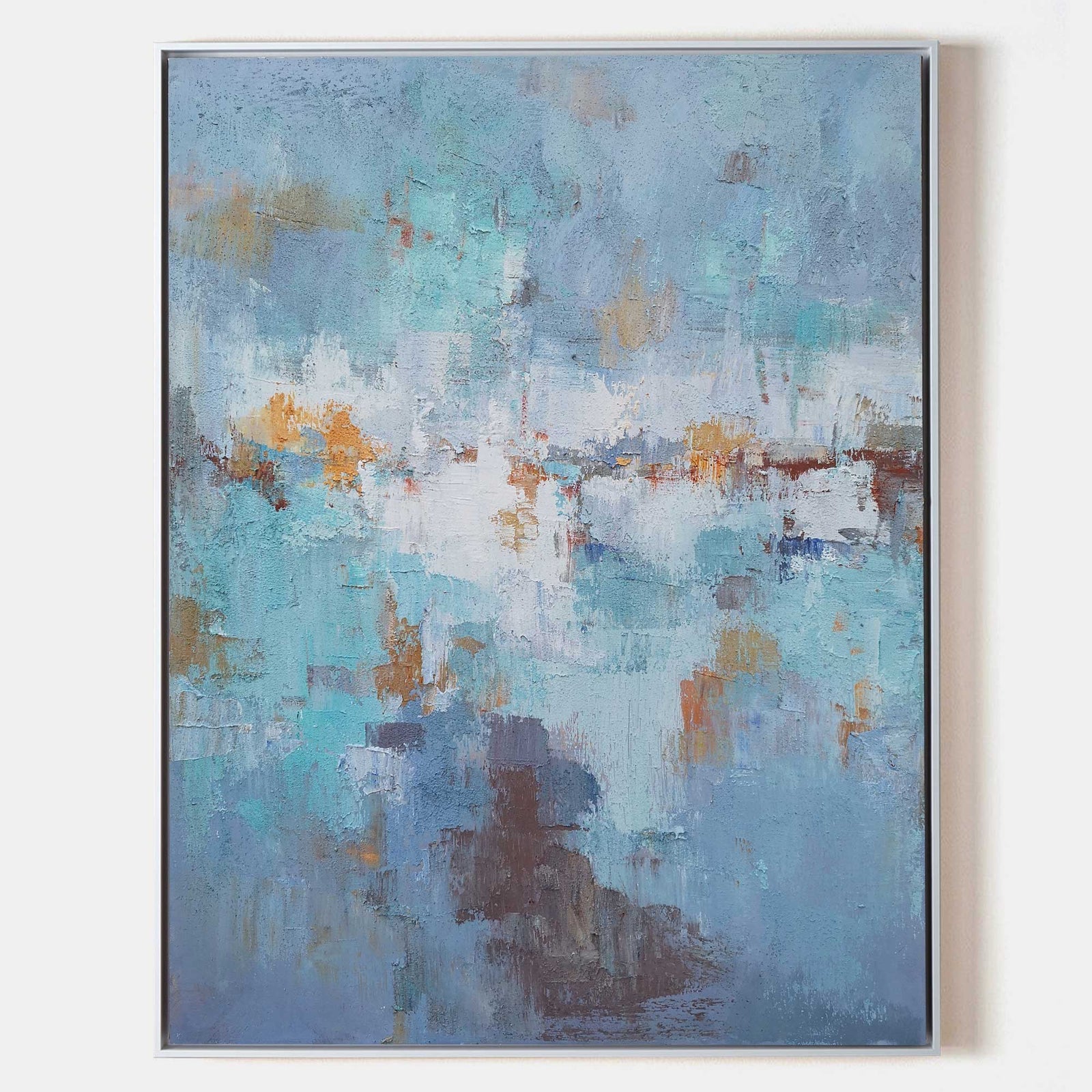 Extra Large Wall Art Abstract Blue Abstract Art beige Painting large Blue Painting Blue Wall Art minimalist Painting,modern Textured Sea & Beach Painting 3D Oil Plaster Wall Art On Canvas