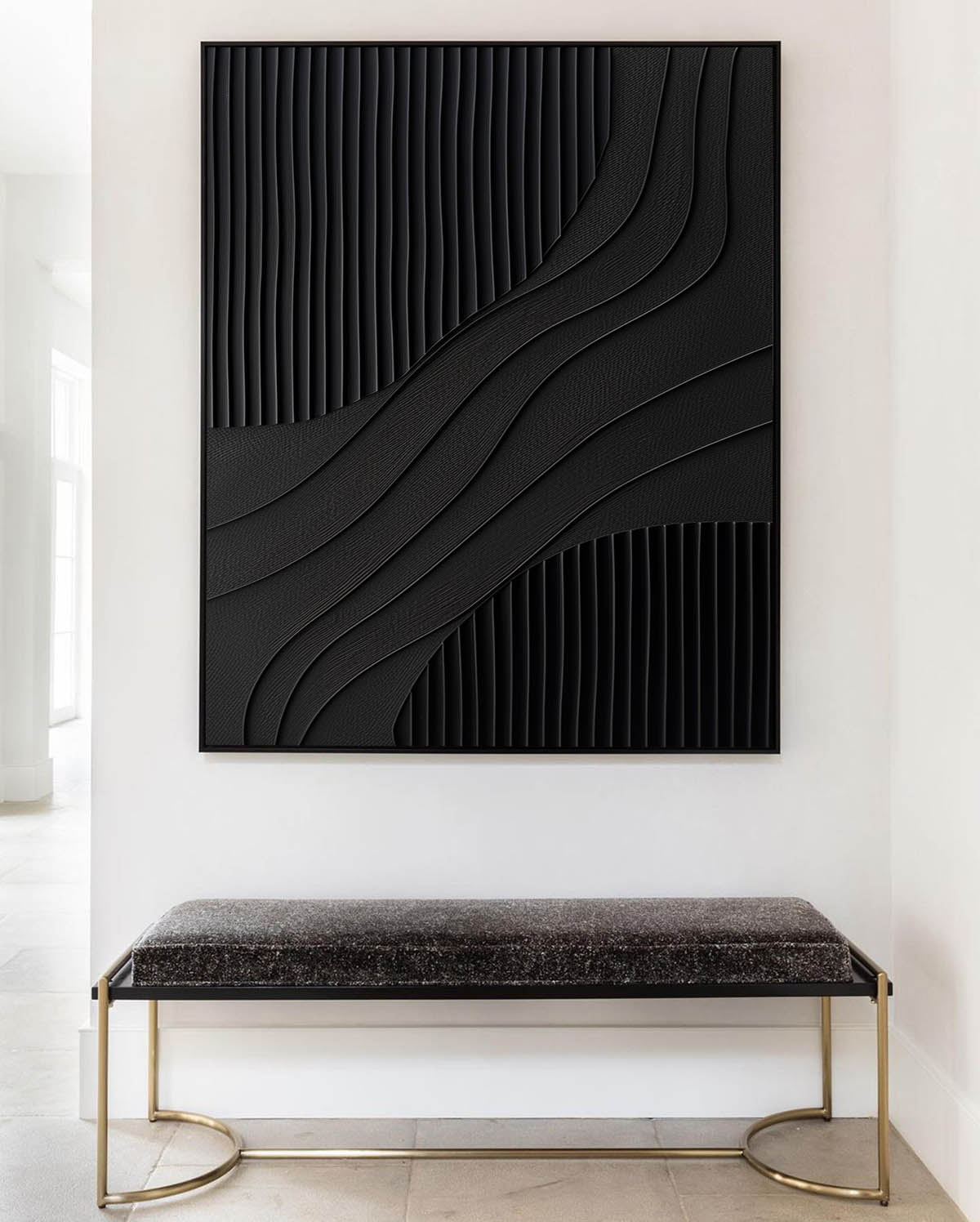 Large Black Abstract Painting Black Painting Texture Painting Black Minimalist Painting Minimalist Art Black Wall Art