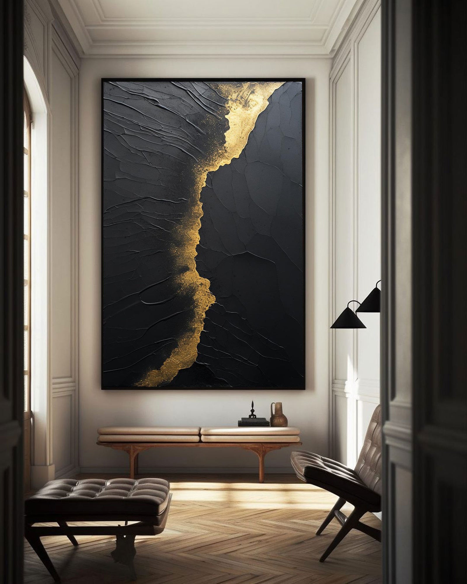 Large Black Abstract Painting Black Painting Texture Painting Black Minimalist Painting Minimalist Art Black Wall Art