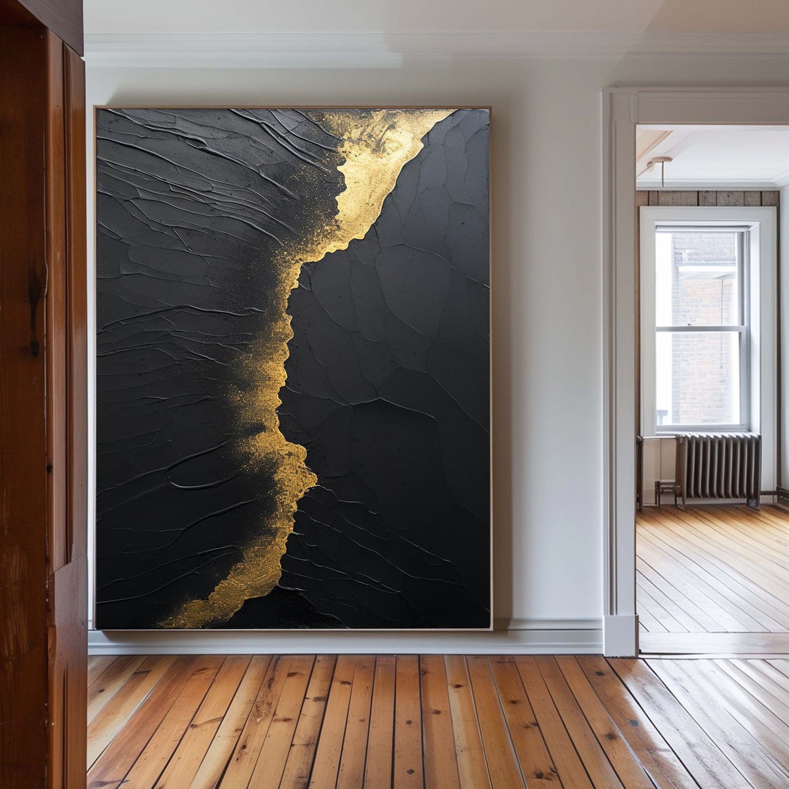 Large Black Abstract Painting Black Painting Texture Painting Black Minimalist Painting Minimalist Art Black Wall Art