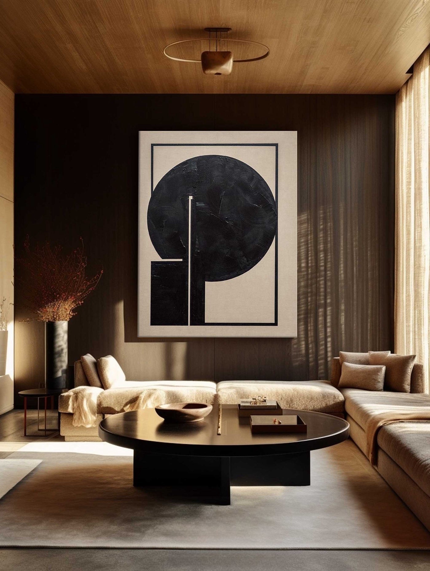 Wabi-sabi Art Brown Minimalist Plaster Art Black Abstract Texture Painting Brown Wall Decor Plaster Texture Wall Art Minimalist Art Brown 3D Oil  Plaster Wall Art On Canvas