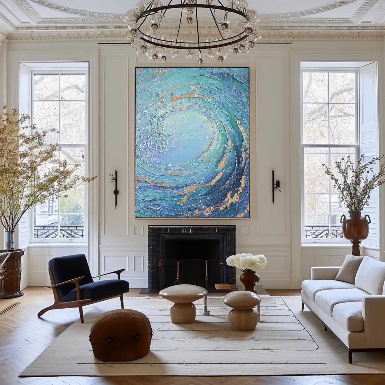 Extra Large Wall Art Abstract Blue Abstract Art beige Painting large Blue Painting Blue Wall Art minimalist Painting,modern Textured Sea & Beach Painting 3D Oil Plaster Wall Art On Canvas