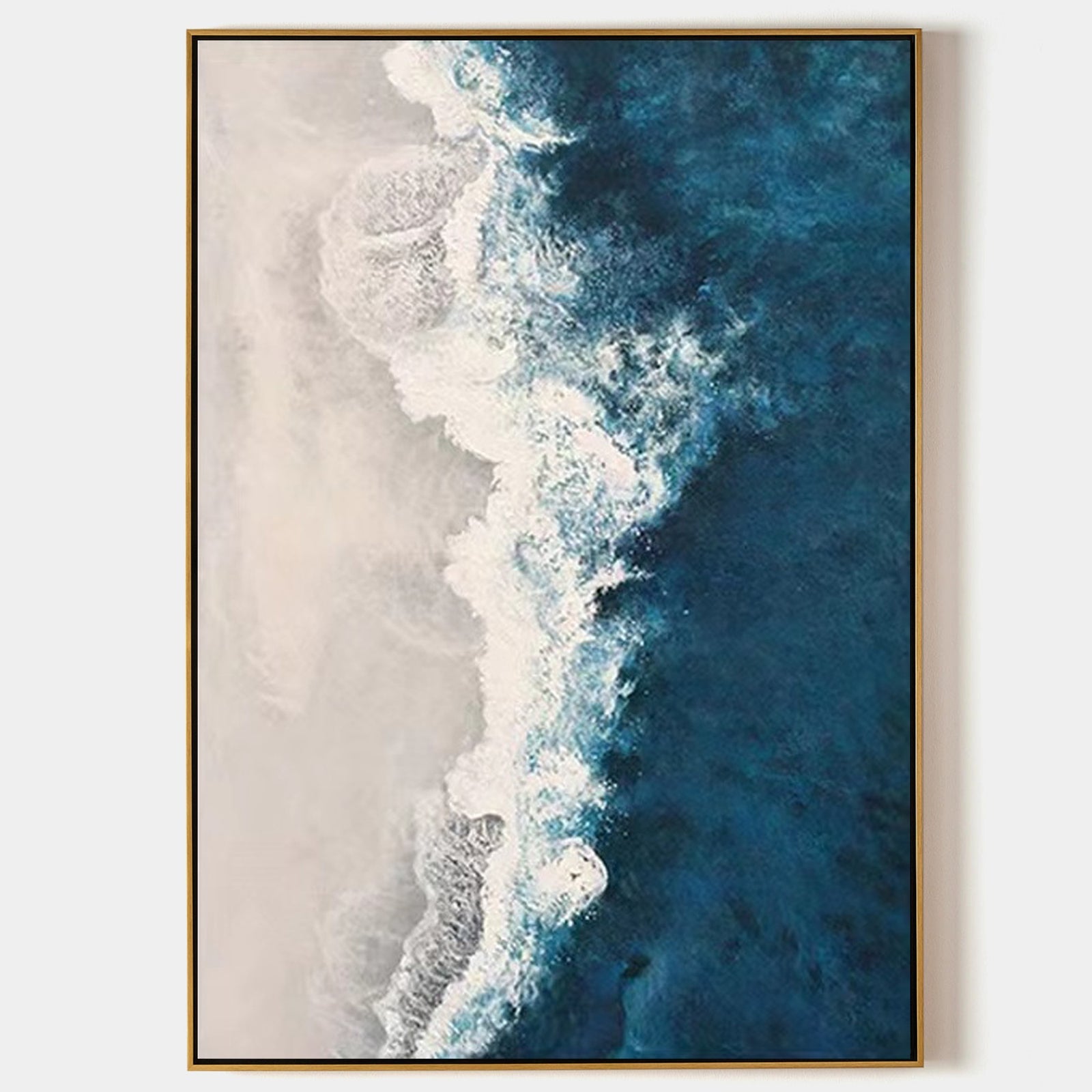 Extra Large Wall Art Abstract Blue Abstract Art beige Painting large Blue Painting Blue Wall Art minimalist Painting,modern Textured Sea & Beach Painting 3D Oil Plaster Wall Art On Canvas