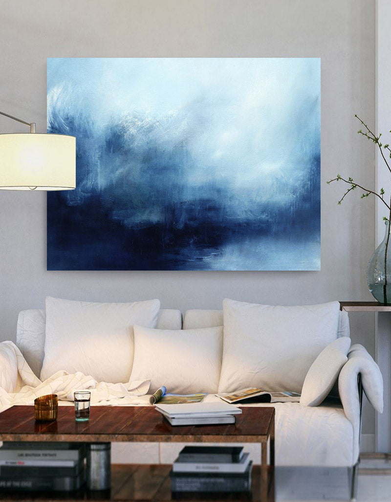 Blue Texture Painting Minimalist 3D Oil Plaster Wall Art On Canvas Earth Texture Home Decor Minimalist Wall Decor Minimalist Texture Art Porch Wall Decor