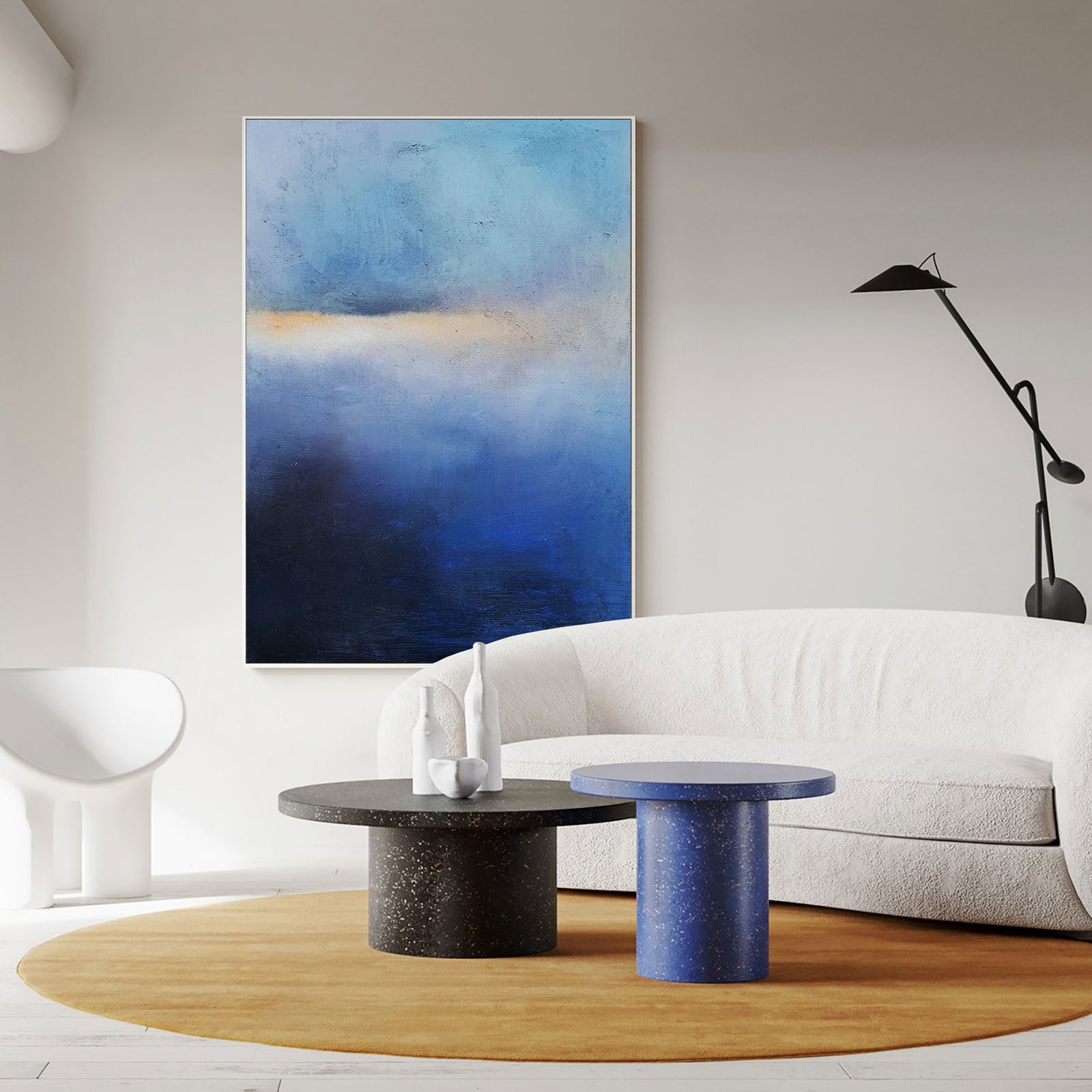 Extra Large Wall Art Abstract Blue Abstract Art beige Painting large Green Painting Blue Wall Art minimalist Painting,modern Textured Sea & Beach Painting 3D Oil Plaster Wall Art On Canvas