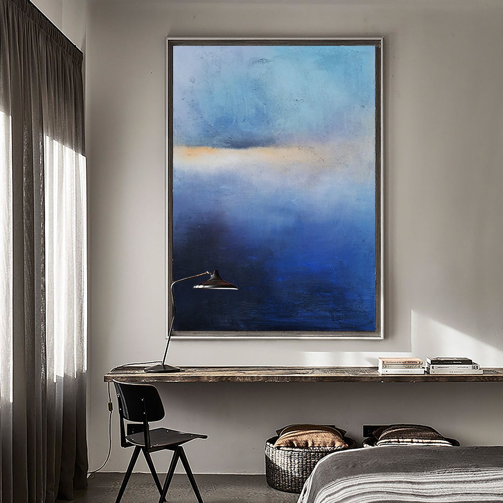 Extra Large Wall Art Abstract Blue Abstract Art beige Painting large Green Painting Blue Wall Art minimalist Painting,modern Textured Sea & Beach Painting 3D Oil Plaster Wall Art On Canvas