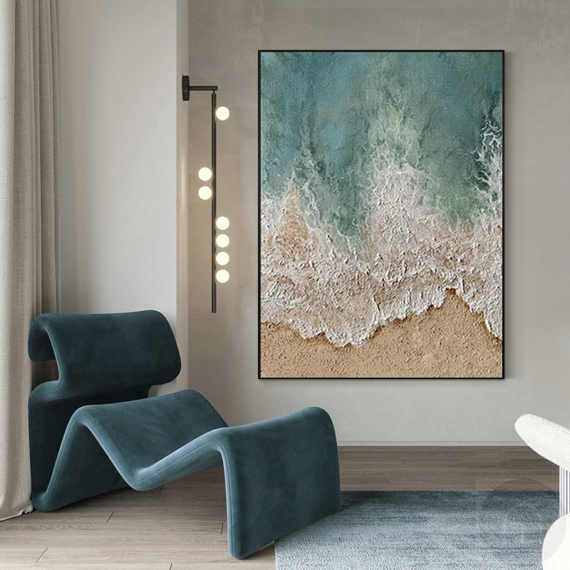 Extra Large Wall Art Abstract Green Abstract Art beige Painting large Green Painting Green Wall Art minimalist Painting,modern Textured Sea & Beach Painting 3D Oil Plaster Wall Art On Canvas