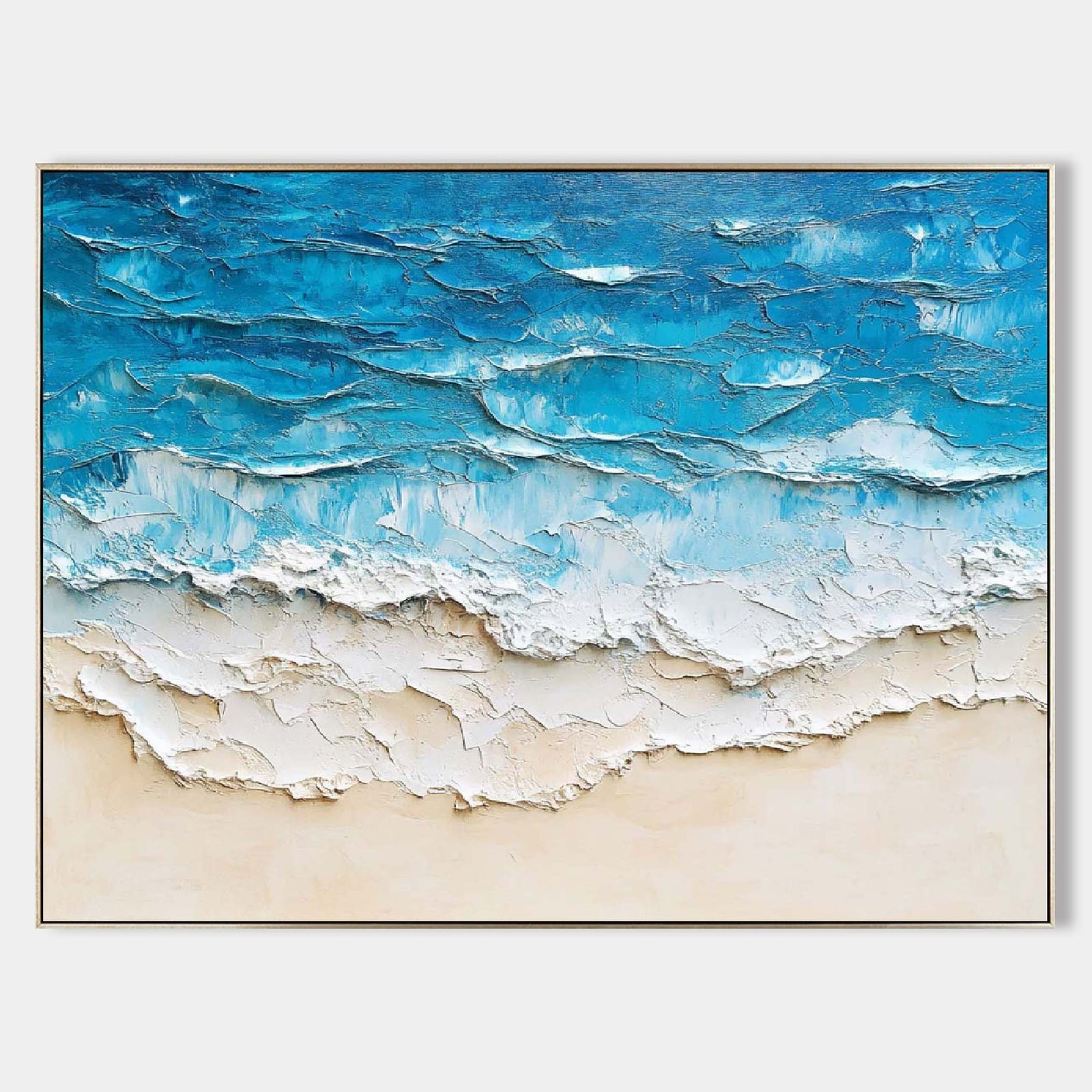 Blue Texture Painting Minimalist 3D Oil Plaster Wall Art On Canvas Earth Texture Home Decor Minimalist Wall Decor Minimalist Texture Art Porch Wall Decor