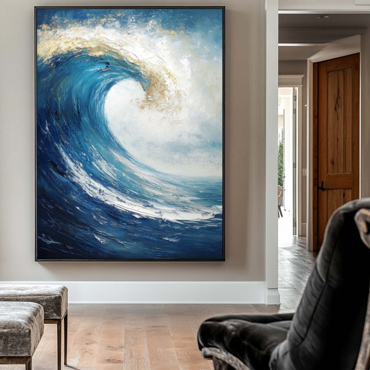 Extra Large Wall Art Abstract Blue Abstract Art beige Painting large Blue Painting Blue Wall Art minimalist Painting,modern Textured Sea & Beach Painting 3D Oil Plaster Wall Art On Canvas