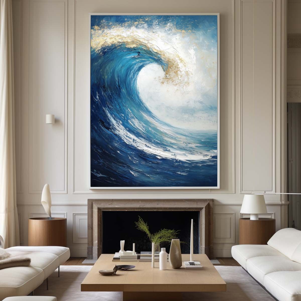 Extra Large Wall Art Abstract Blue Abstract Art beige Painting large Blue Painting Blue Wall Art minimalist Painting,modern Textured Sea & Beach Painting 3D Oil Plaster Wall Art On Canvas