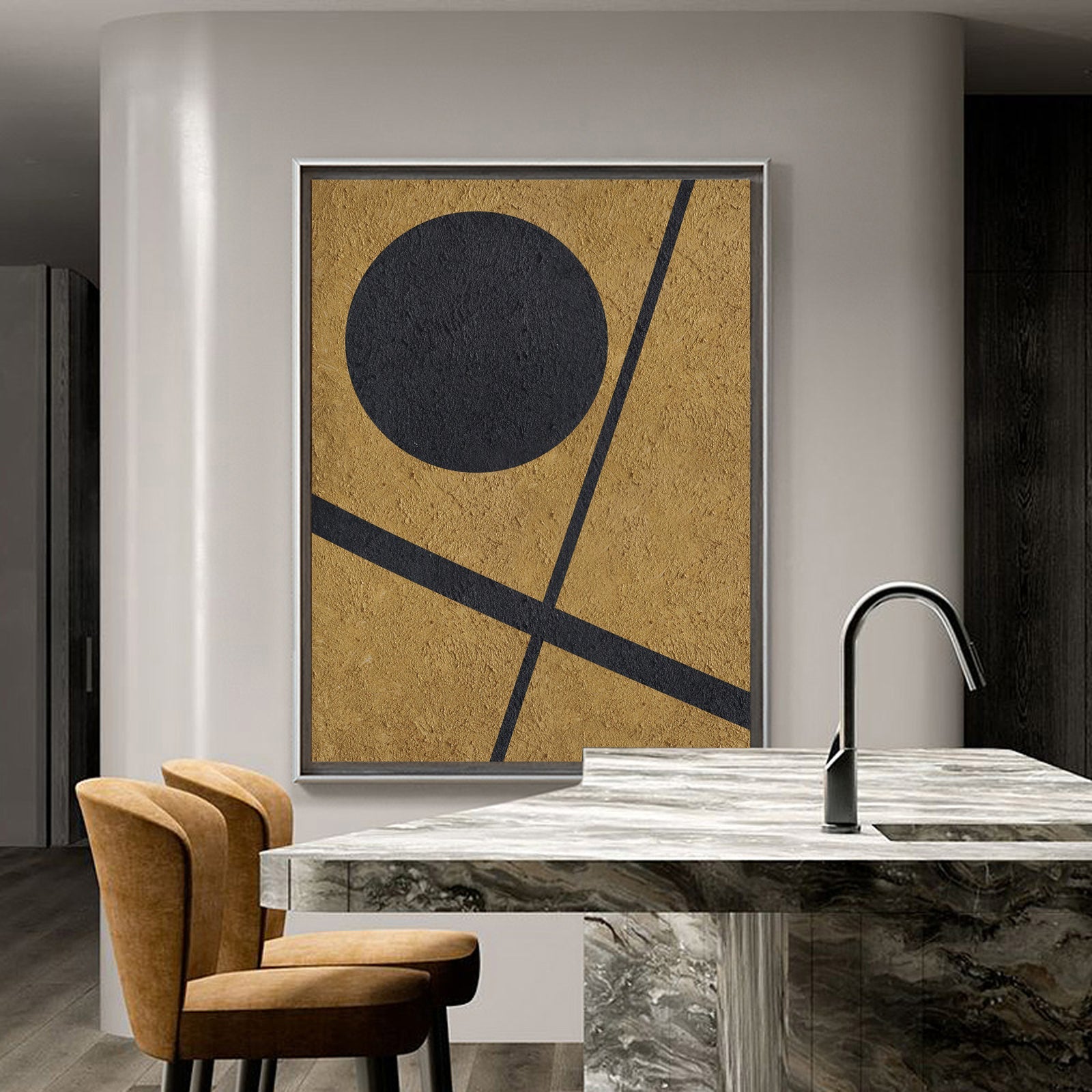 Brown Minimalist Art Wabi-sabi Wall Art Beige Minimalist Wall Art Pure Beige Wall Decor Beige Texture Painting Beige 3D Oil Plaster Wall Art On Canvas