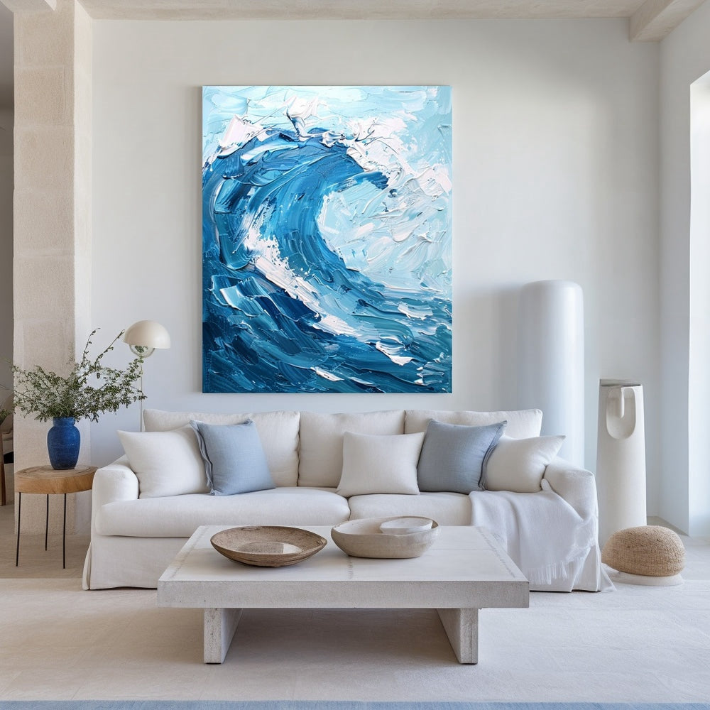 Blue Texture Painting Minimalist 3D Oil Plaster Wall Art On Canvas Earth Texture Home Decor Minimalist Wall Decor Minimalist Texture Art Porch Wall Decor