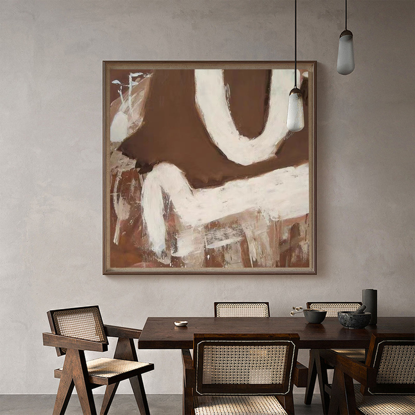 Large Beige 3D Oil Abstract Painting Black Painting Texture Painting Brown Minimalist Plaster Painting Minimalist Art on Canvas Beige Wall Art Mid Century Modern Wall Art