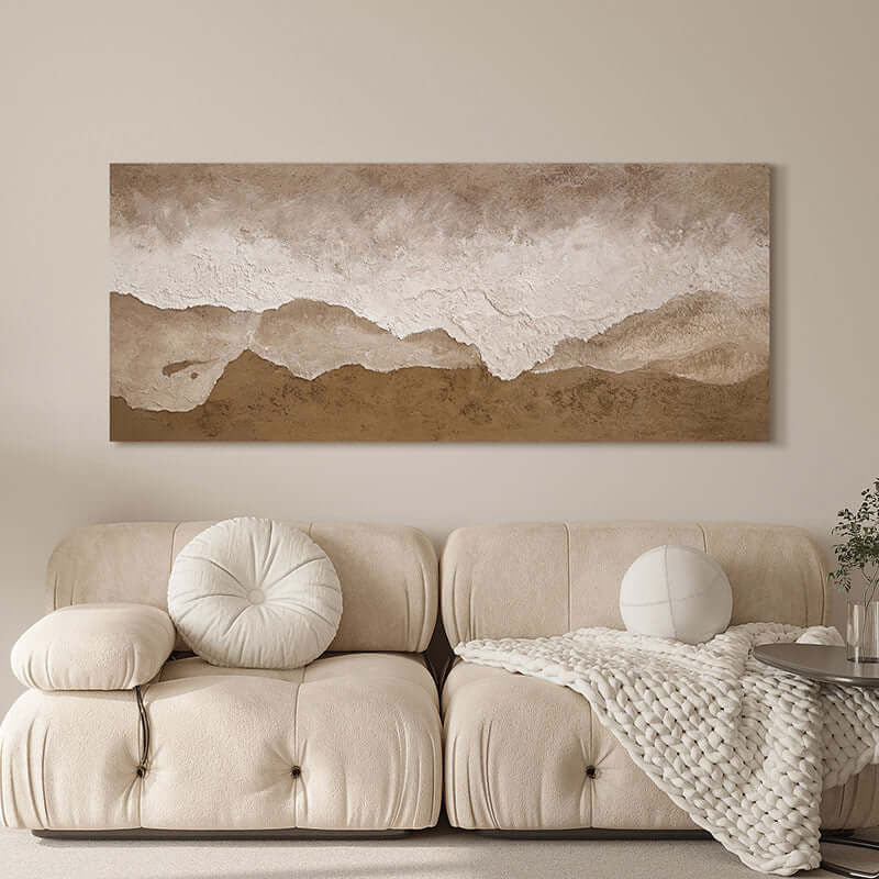 Beige Texture Painting Minimalist 3D Oil Wall Art On Canvas Earth Texture Home Decor Minimalist Wall Decor Minimalist Texture Art Porch Plaster Wall Decor