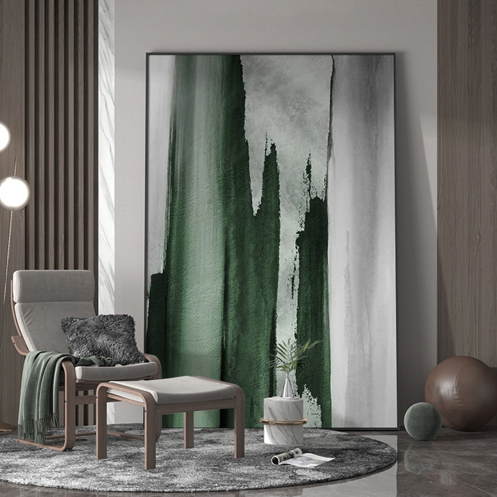 Large Green Abstract Painting Green Painting Texture Painting Green Minimalist Painting Minimalist Art Green 3D Plaster Wall Art On Canvas Mid Century Modern Art