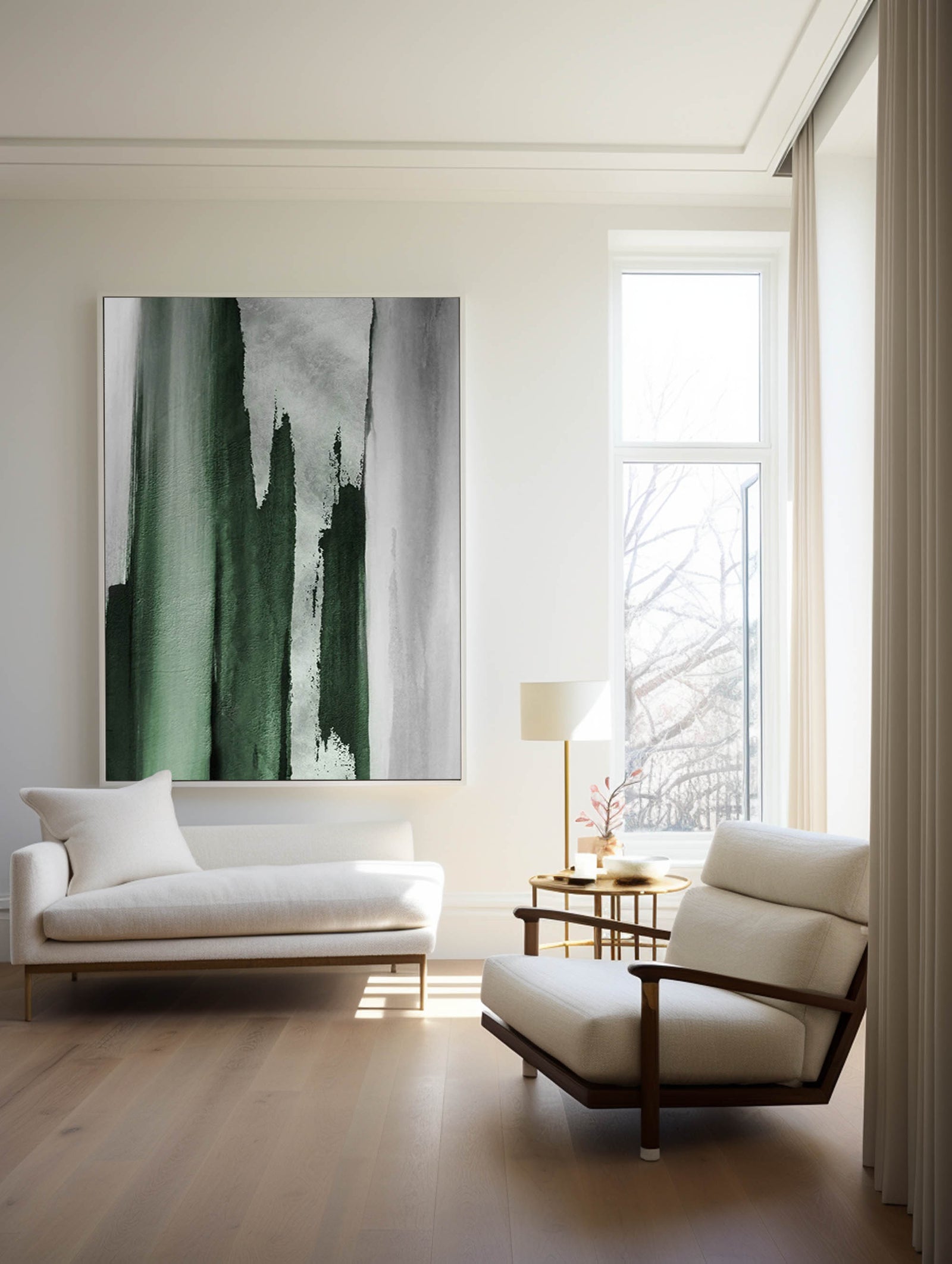 Large Green Abstract Painting Green Painting Texture Painting Green Minimalist Painting Minimalist Art Green 3D Plaster Wall Art On Canvas Mid Century Modern Art