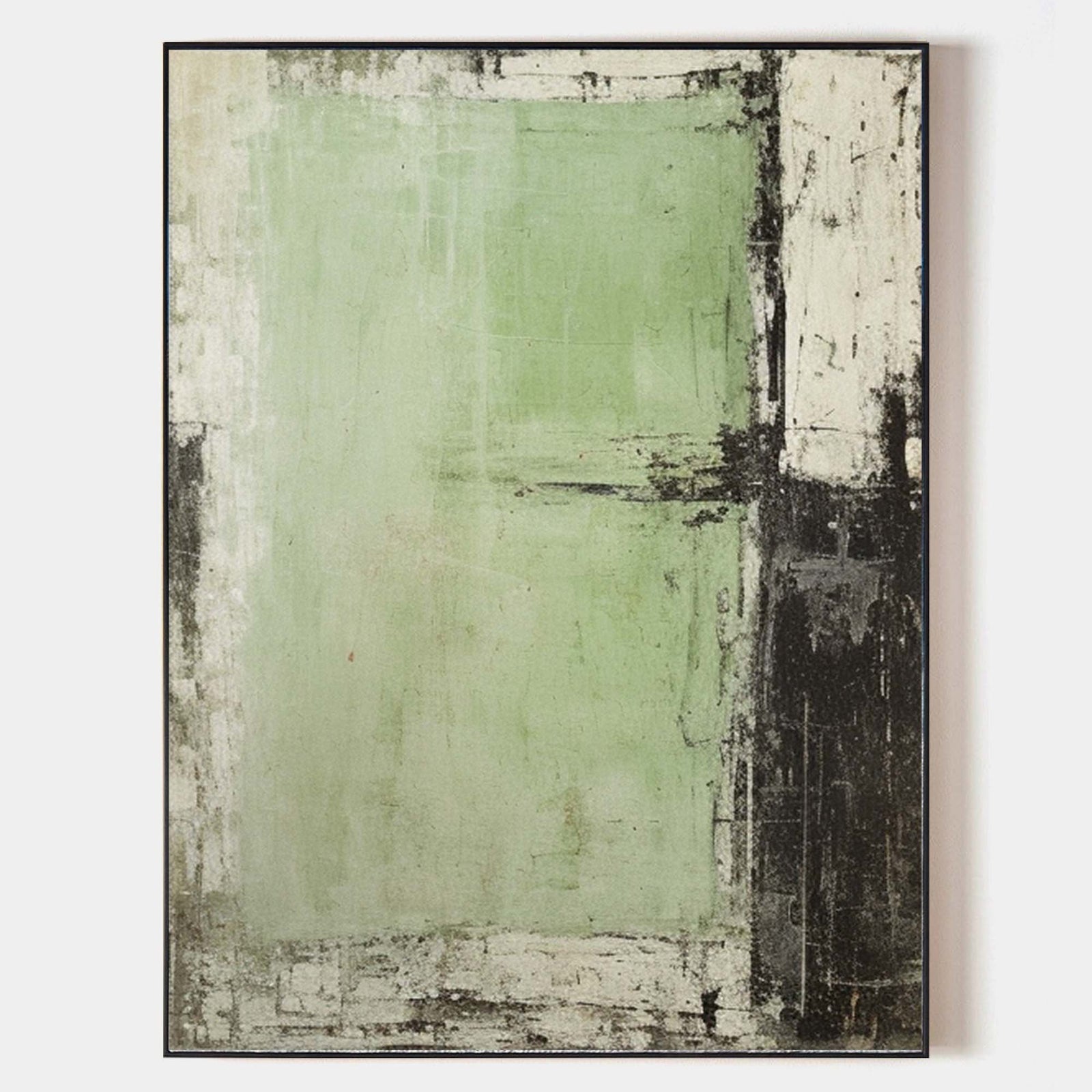 Large Green Abstract Painting Green Painting Texture Painting GreenMinimalist Painting Minimalist Art Green Wall Art Mid Century Modern Art