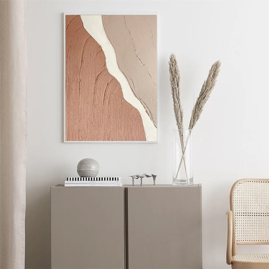 Large Beige Abstract Painting Beige Painting Texture Painting Brown Minimalist Painting Minimalist Art Beige Wall Art Mid Century Modern Art