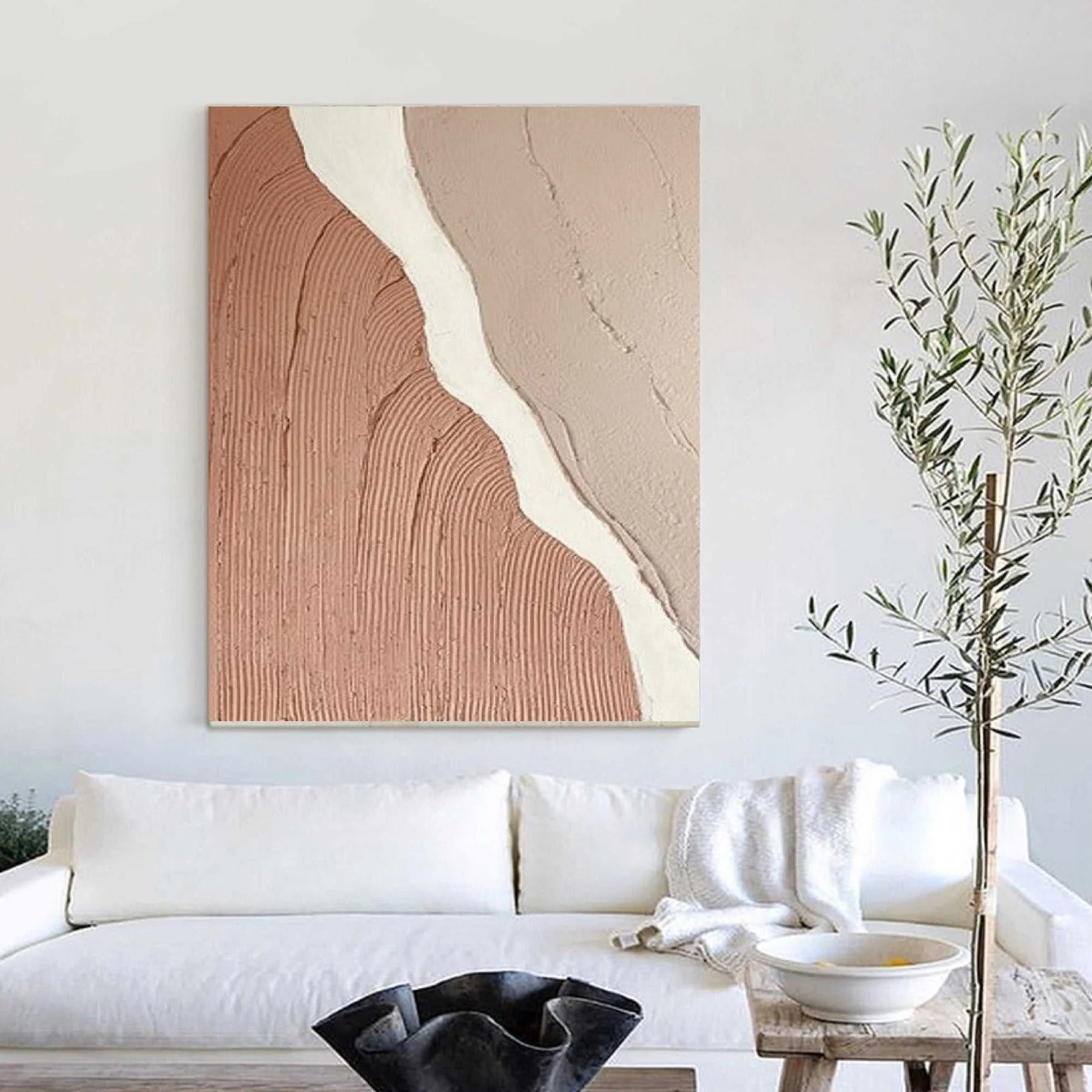 Large Beige Abstract Painting Beige Painting Texture Painting Brown Minimalist Painting Minimalist Art Beige Wall Art Mid Century Modern Art