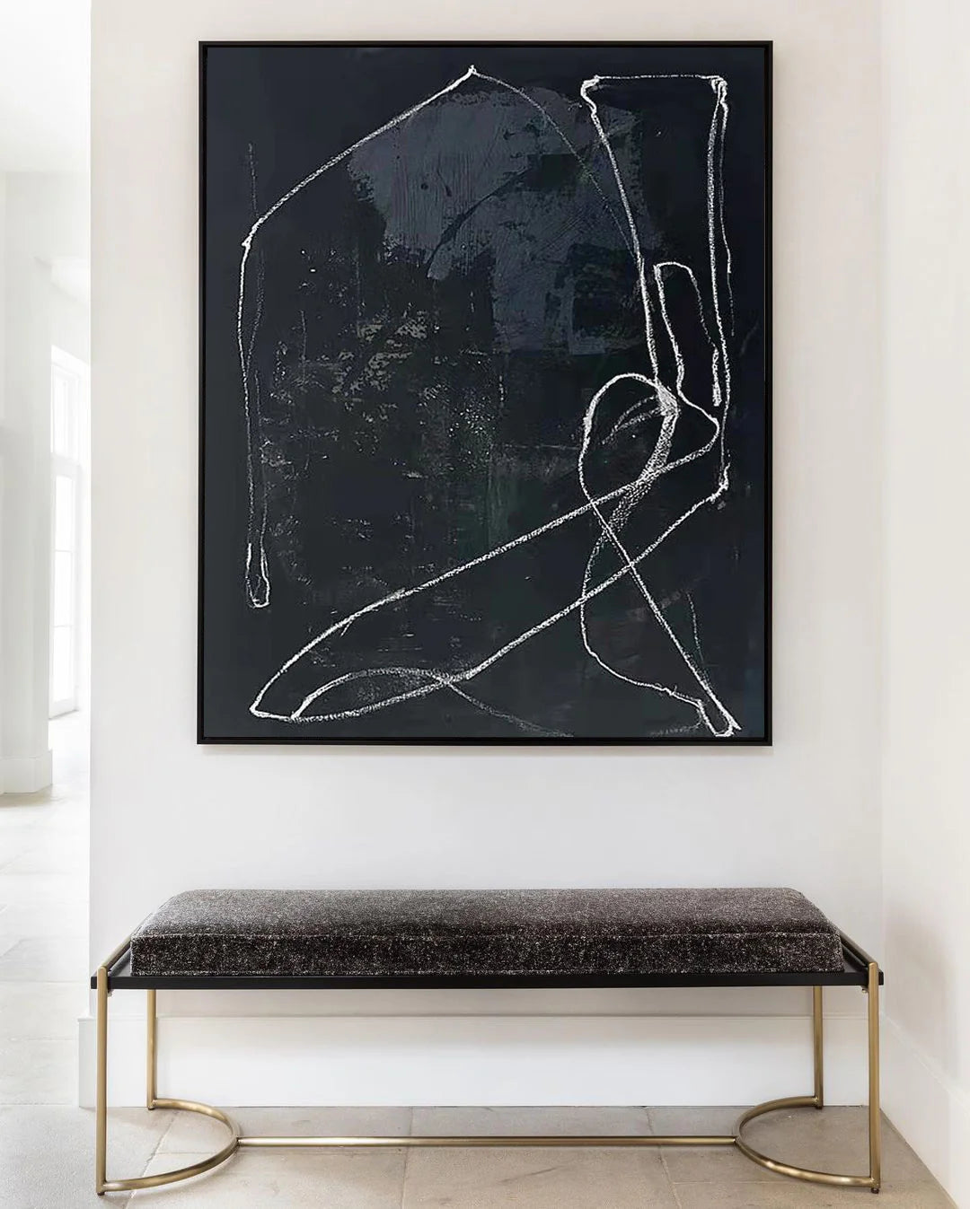 Large Black Abstract Painting Black Painting Texture Painting Black Minimalist Painting Minimalist Art Black Wall Art