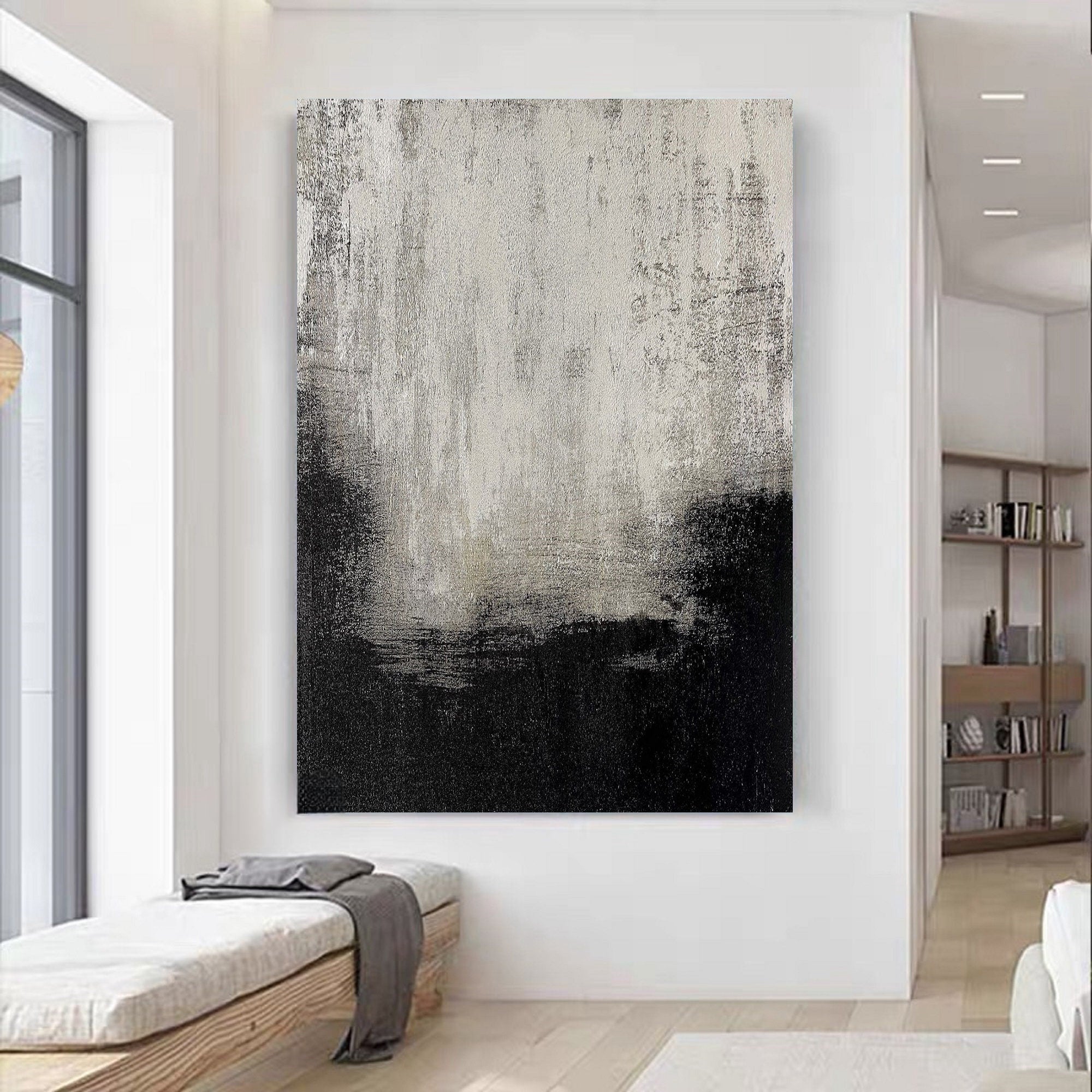 Wabi-sabi Art Brown Minimalist Plaster Art Black Abstract Texture Painting Beige Wall Decor Plaster Texture Wall Art Minimalist Art Brown 3D Oil  Plaster Wall Art On Canvas