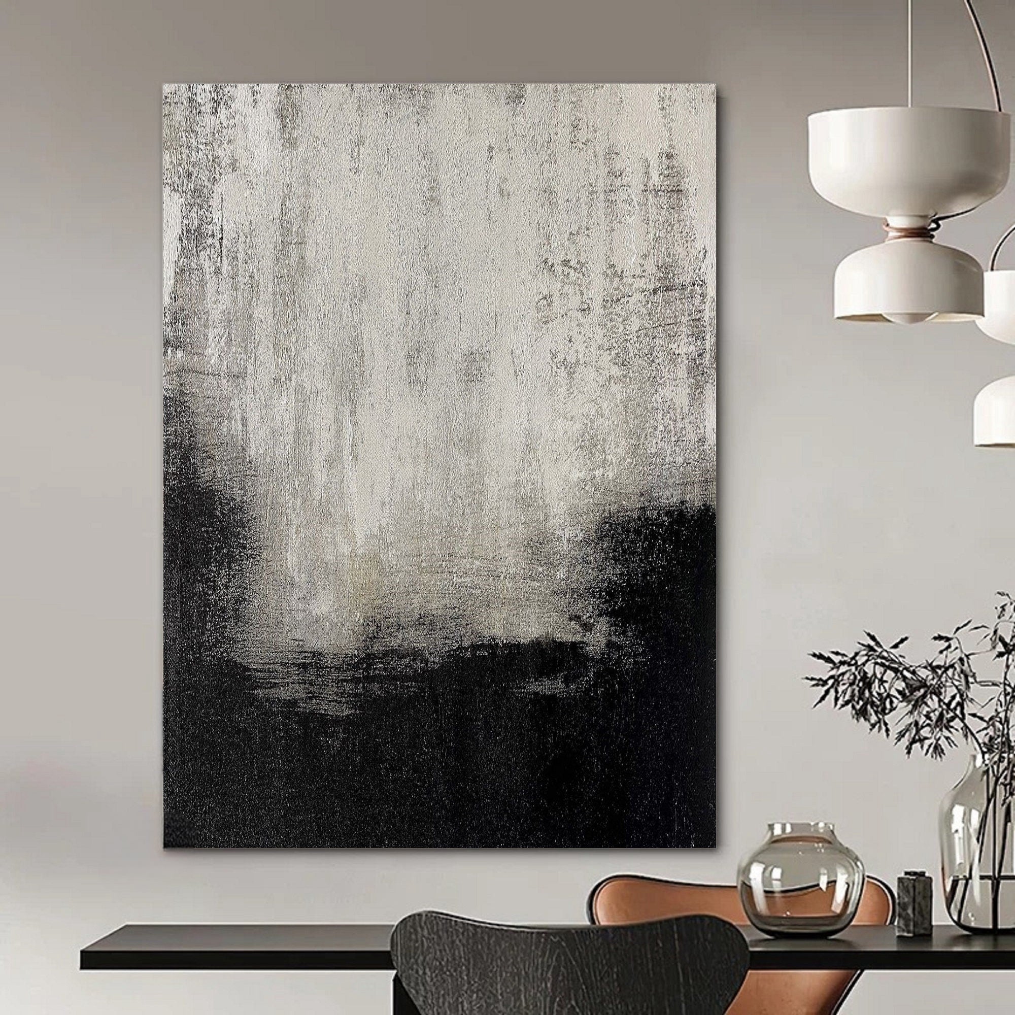 Wabi-sabi Art Brown Minimalist Plaster Art Black Abstract Texture Painting Beige Wall Decor Plaster Texture Wall Art Minimalist Art Brown 3D Oil  Plaster Wall Art On Canvas