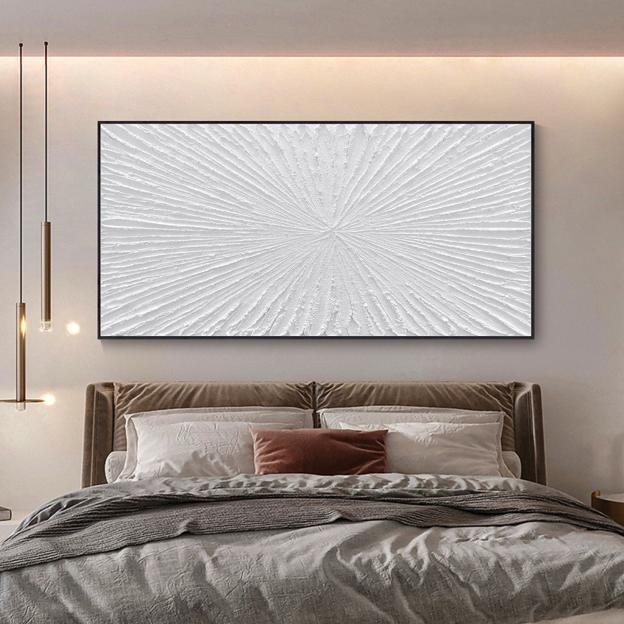 Wabi-sabi Art Minimalist Plaster Art White Abstract Texture Painting White Wall Decor Plaster Texture Wall Art Minimalist Art 3D Oil  Wall Art On Canvas