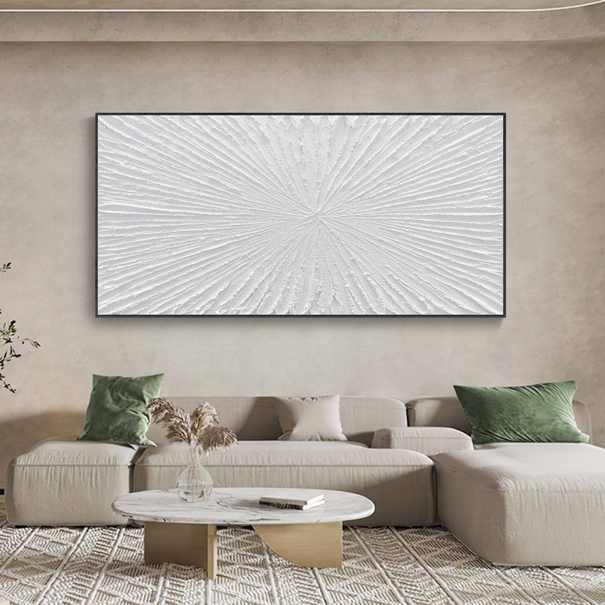 Wabi-sabi Art Minimalist Plaster Art White Abstract Texture Painting White Wall Decor Plaster Texture Wall Art Minimalist Art 3D Oil  Wall Art On Canvas